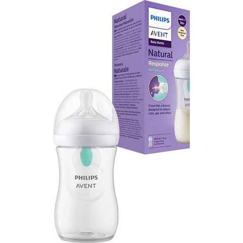 Philips AVENT Babyflasche Natural Response SCY673/01, mit dem AirFree Ventil, 260ml, ab dem 1. Monat