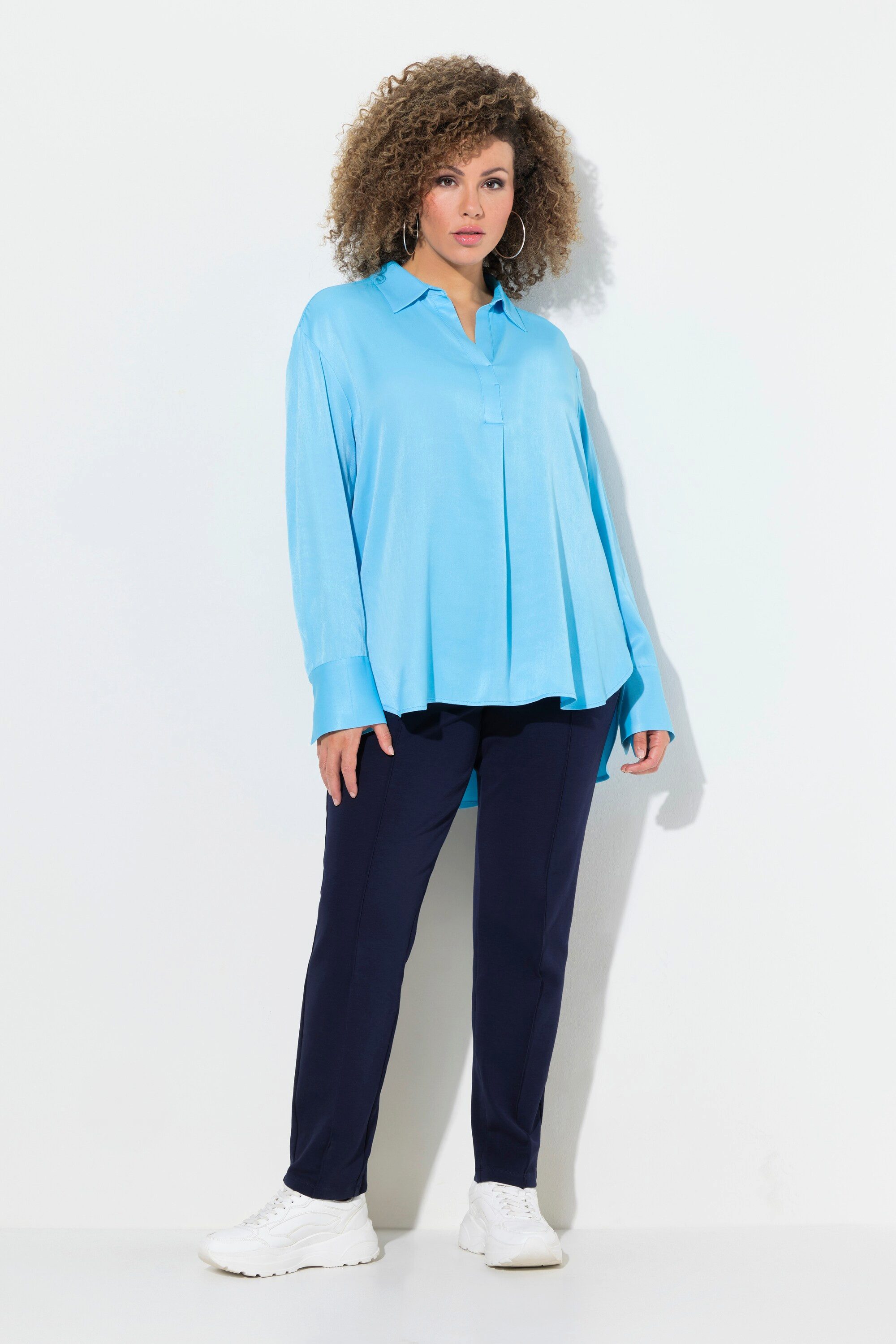 Ulla Popken Tunika Tunikabluse Satin Zierfalte günstig online kaufen