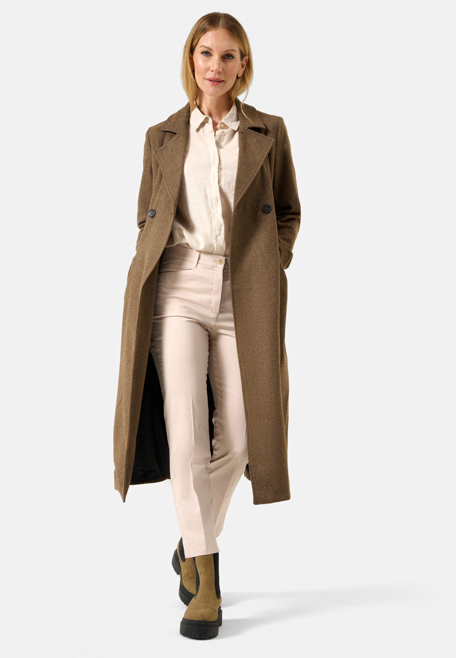 RICANO Langmantel Alberta Damen Wollmantel mit Reverskragen und Pattentasch günstig online kaufen