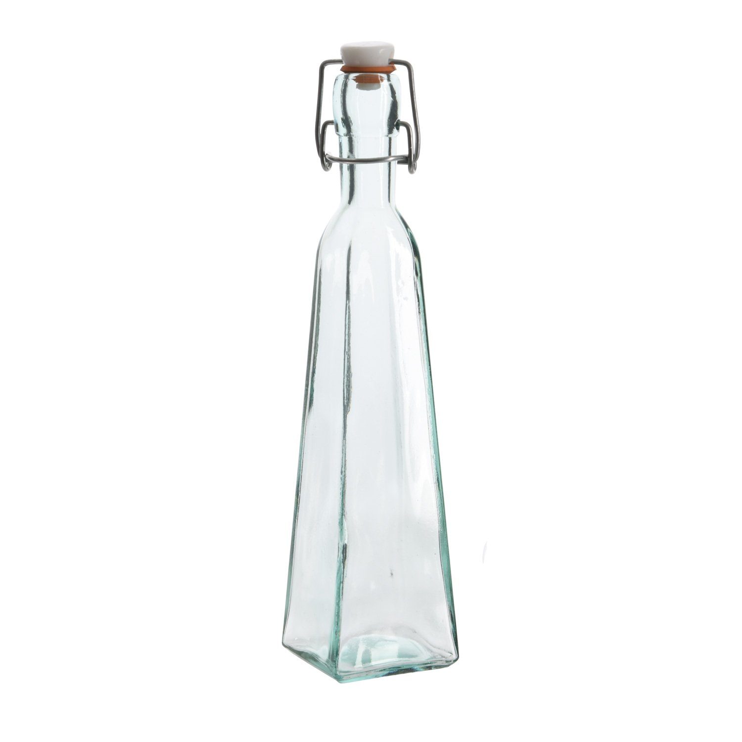 MARELIDA Trinkflasche Glasflasche mit 360ml Recyclingglas Vorratsflasche Bügelverschluss