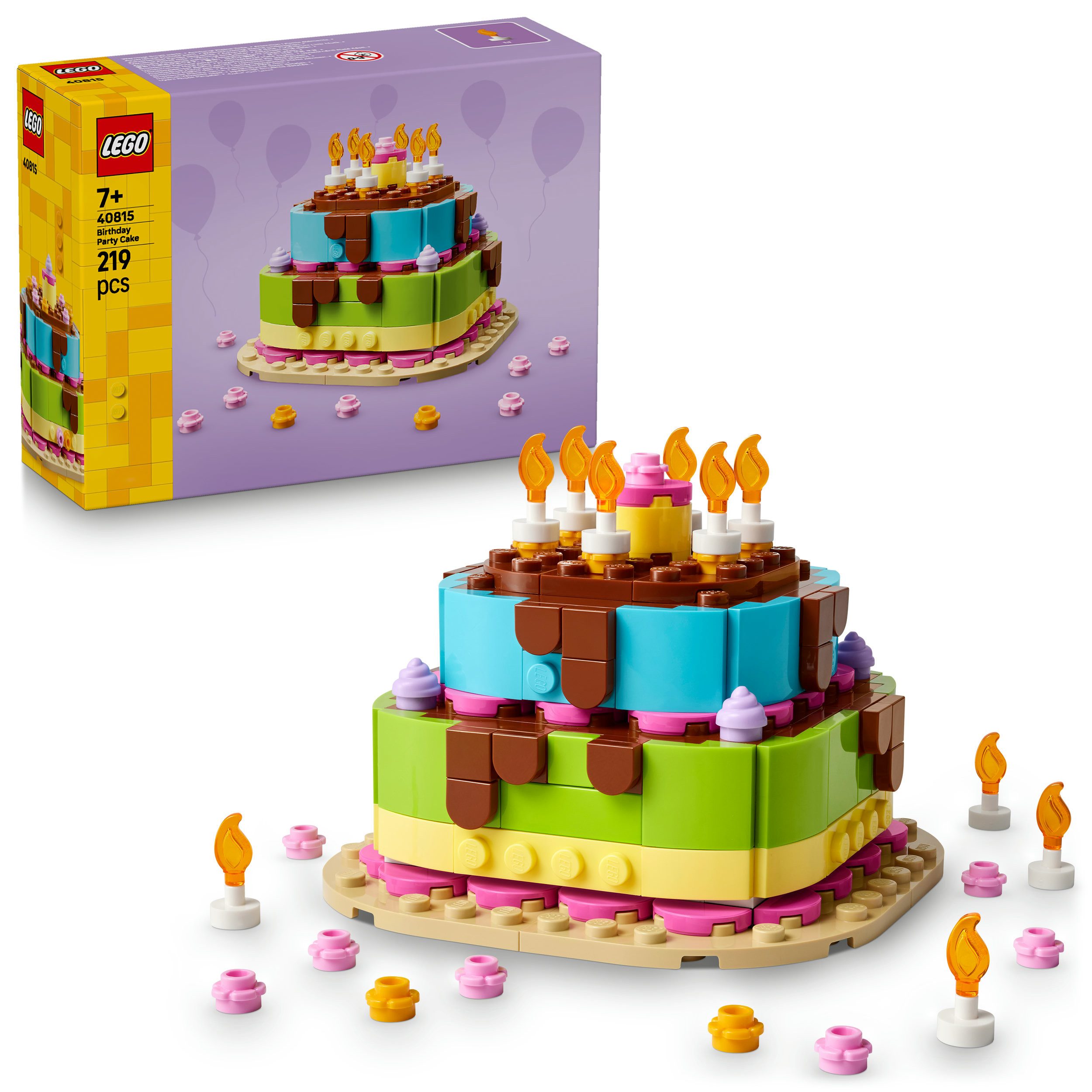 LEGO® Geburtstagstorte (40815), LEGO Iconic Konstruktionsspielsteine, (219 St), Made in Europe