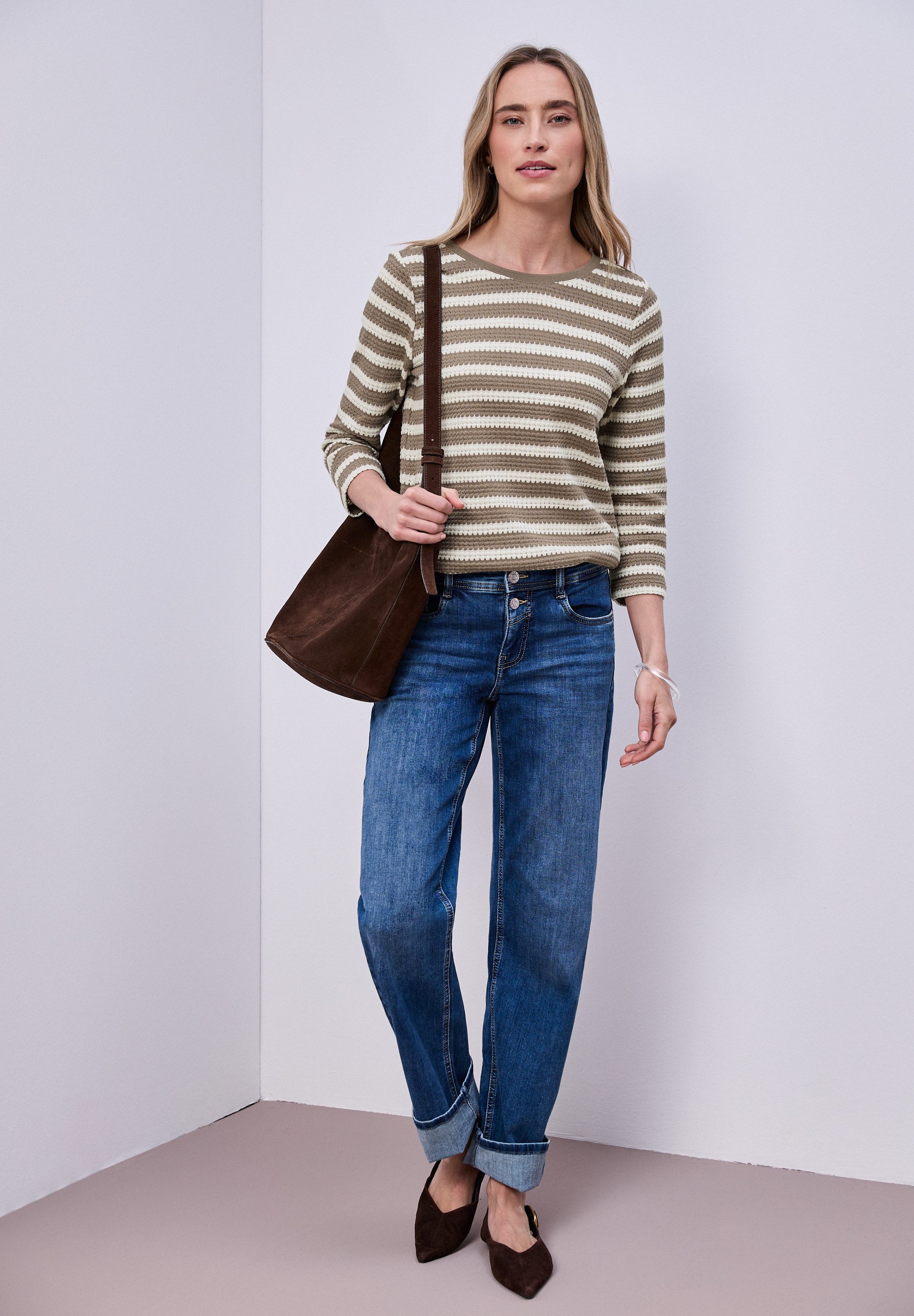 STREET ONE 3/4-Arm-Shirt mit U-Boot-Ausschnitt günstig online kaufen