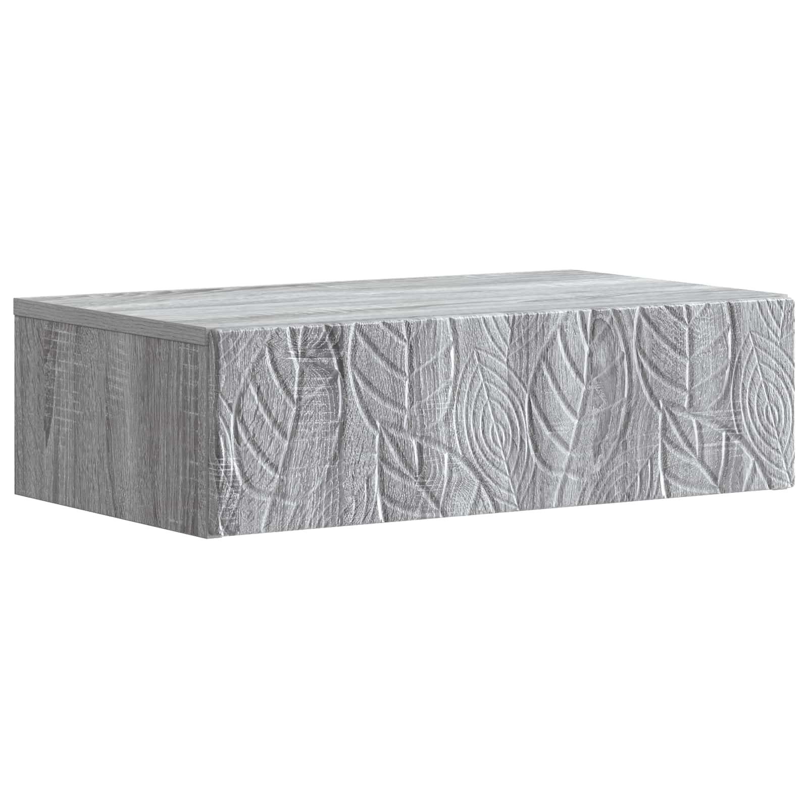 vidaXL Schranksystem Wandmontierter Beistelltisch Grau Sonoma 87,5 x 34,5 x 17 cm (1-St)