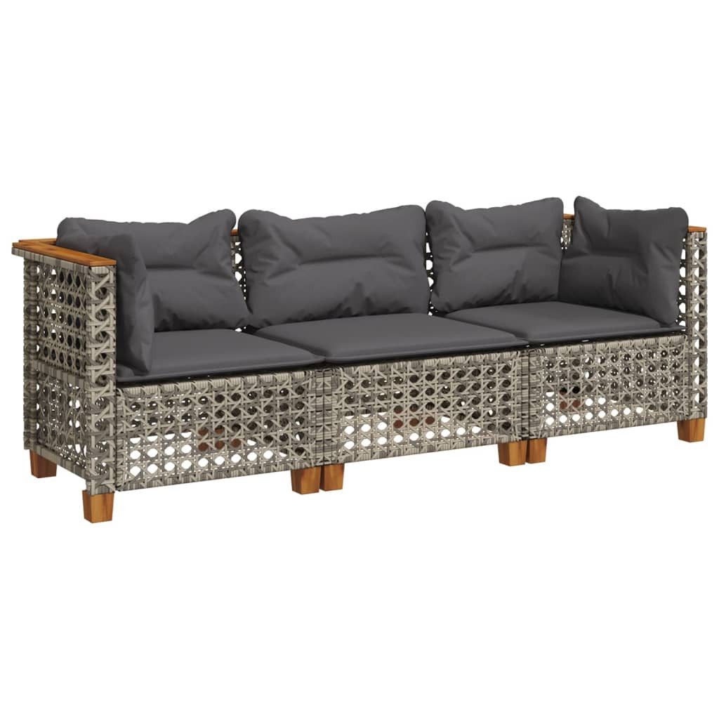 vidaXL Loungesofa Gartensofa mit Kissen 3-Sitzer günstig online kaufen