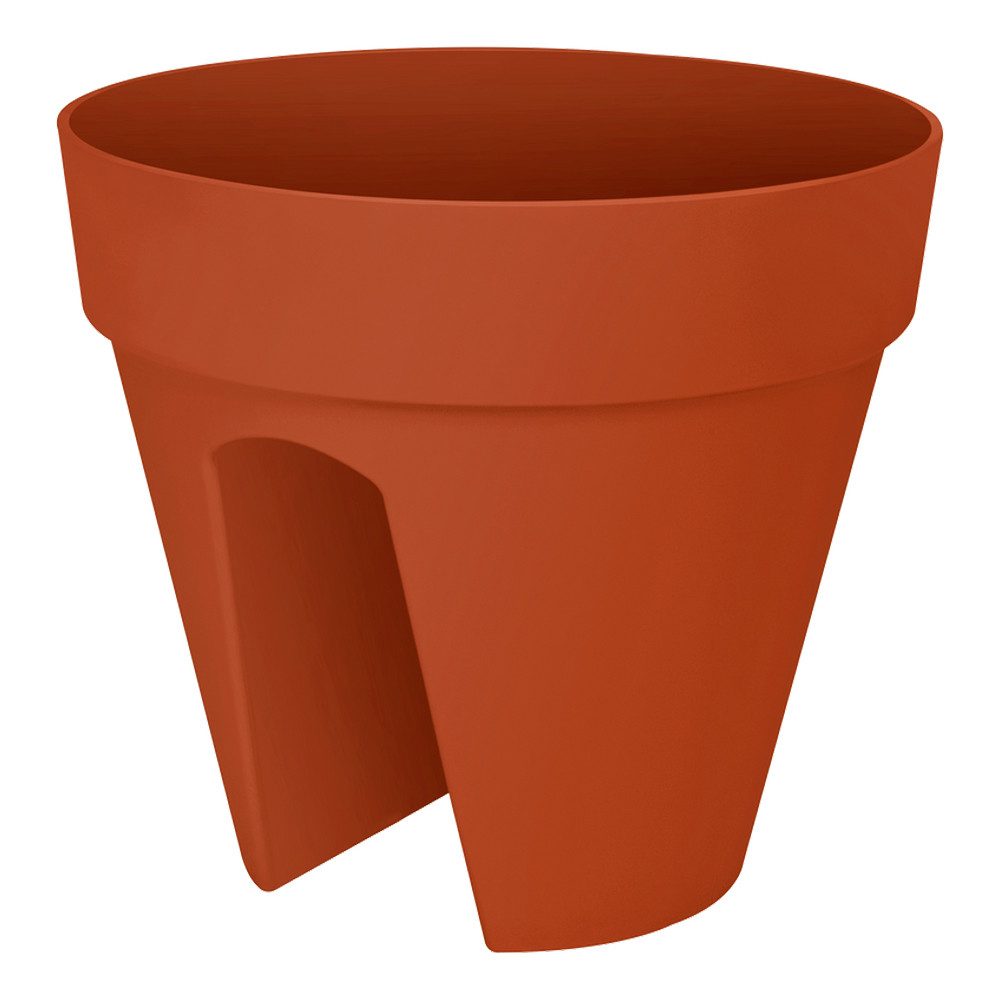 Elho Blumenkasten (1 St), Blumentopf loft urban Balkonhalterung 28x25cm Überlaufrohre Rund