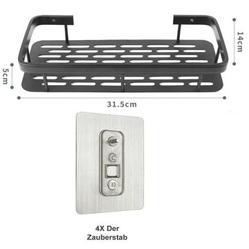 Blusmart Duschablage 2-tlg, Bad Duschkorb Aluminium Legierung, Ohne Bohren, Badezimmer Regal selbstklebendes 2-tlg., Für die Aufbewahrung von Zubehör für Küche und Bad