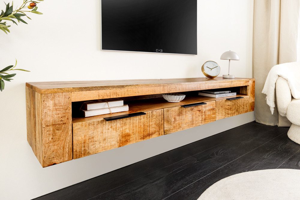 riess-ambiente TV-Board IRON CRAFT 160cm natur - Mango, Massivholz, 3 Schub günstig online kaufen