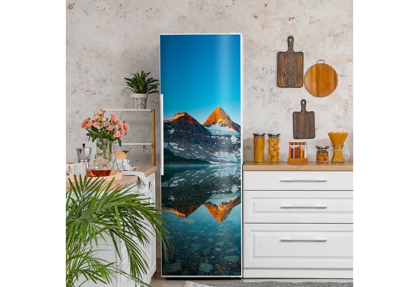 Thumbnail - DEQORI Magnetfolie 'Spiegelung der Stille', Kühlschrank Magnetmatte magnetisch Magnetfolie Folie Schutz