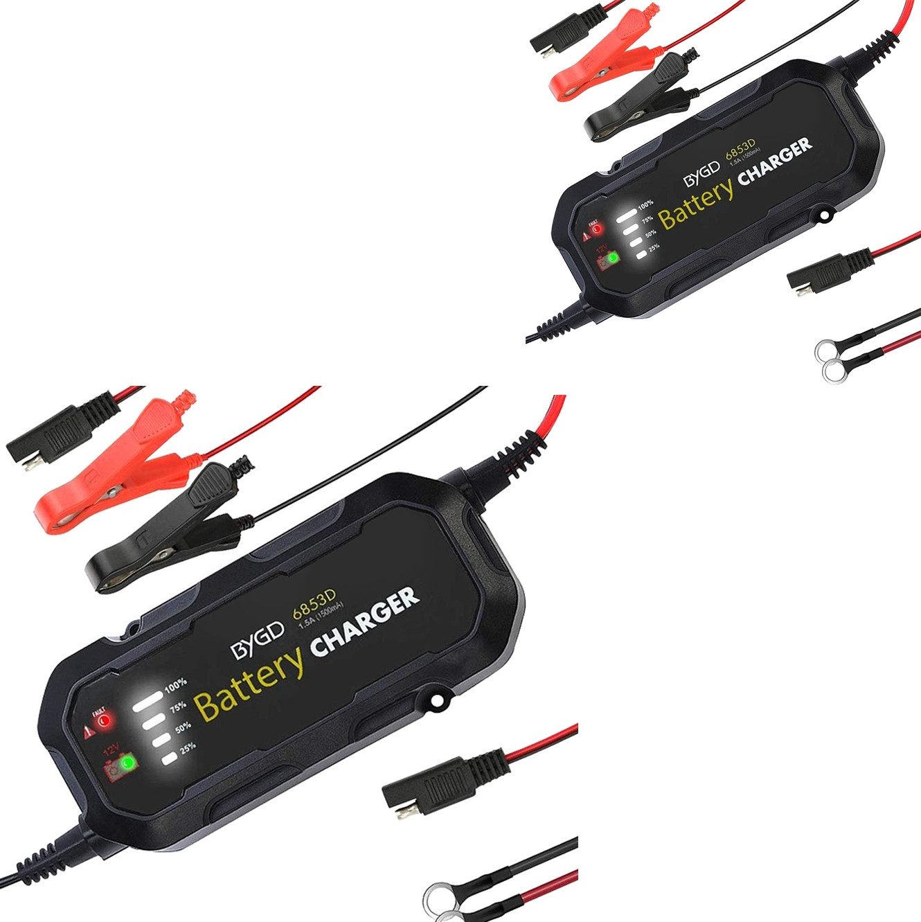 Halter 2x Motorrad Batterie Ladegerät # BC2 Vollautomatisch 1.500mA Spar-Set