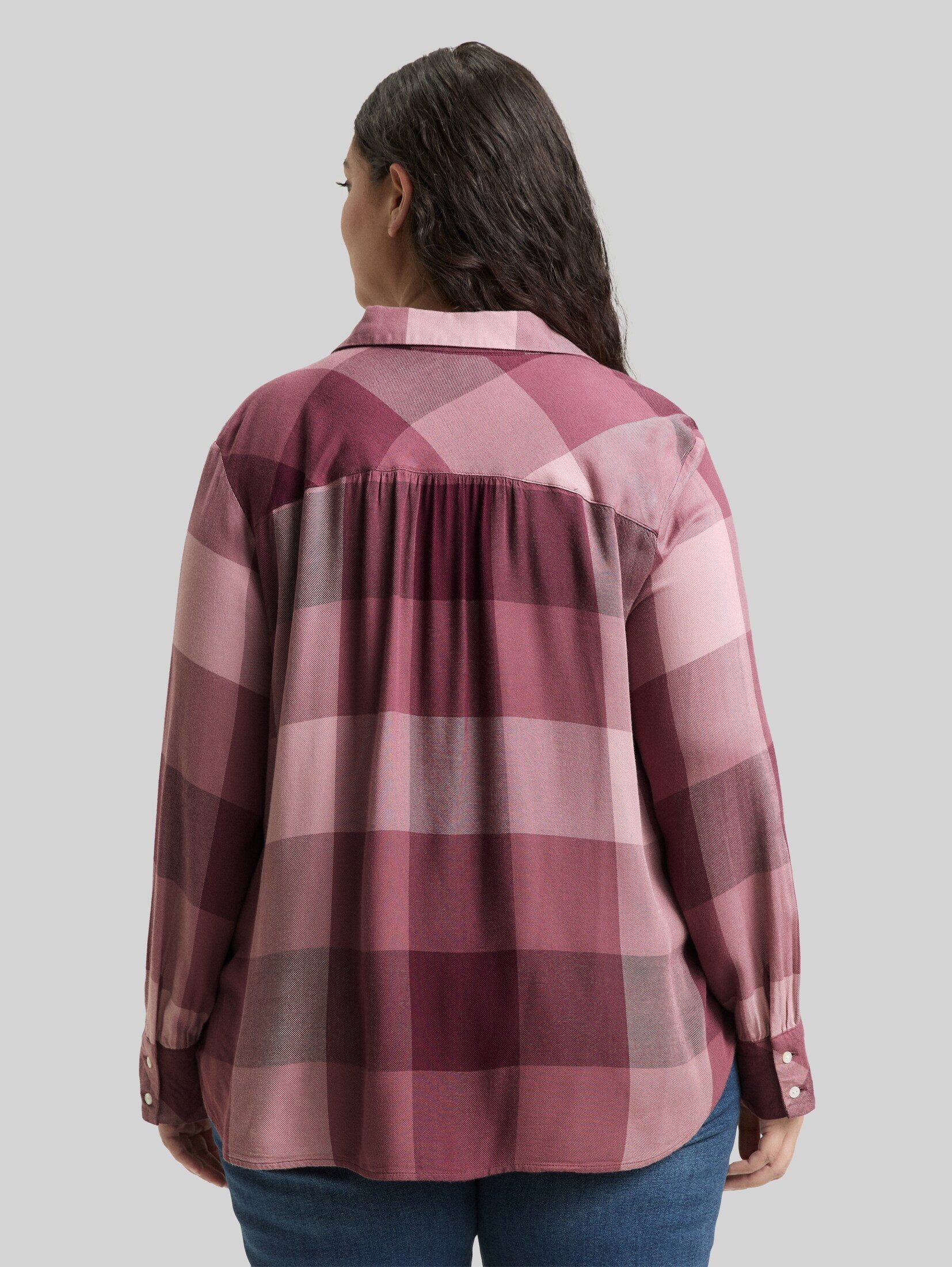 TOM TAILOR PLUS Langarmbluse Blusen & Shirts Plus Size - Hemdbluse mit Karomuster