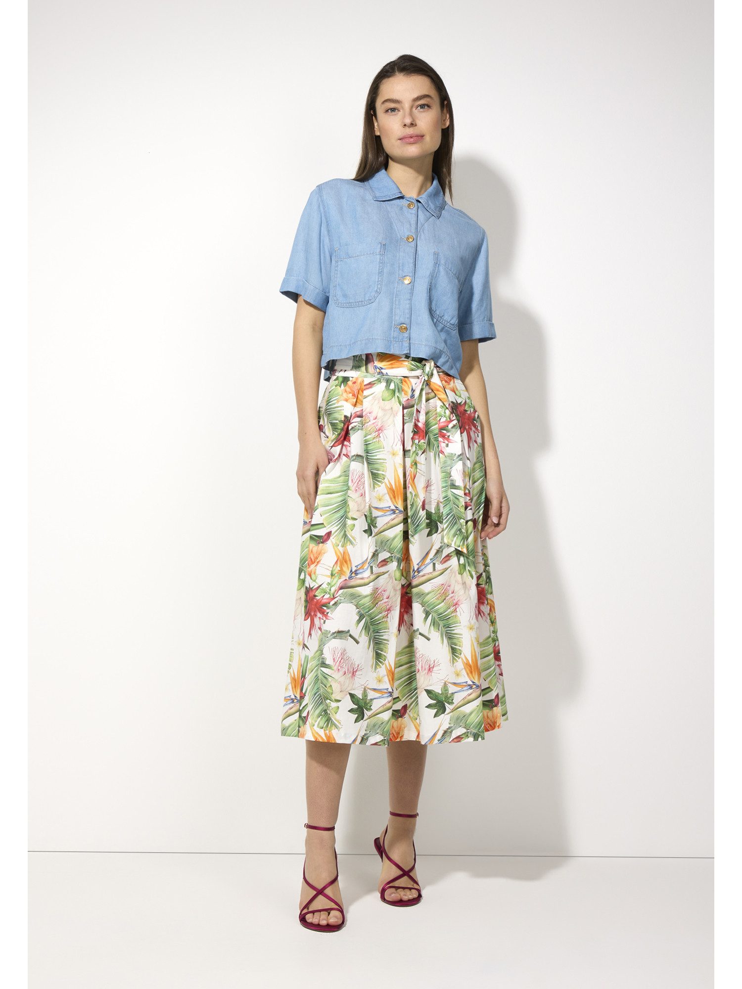 MORE&MORE Kurzarmbluse Jeansbluse günstig online kaufen