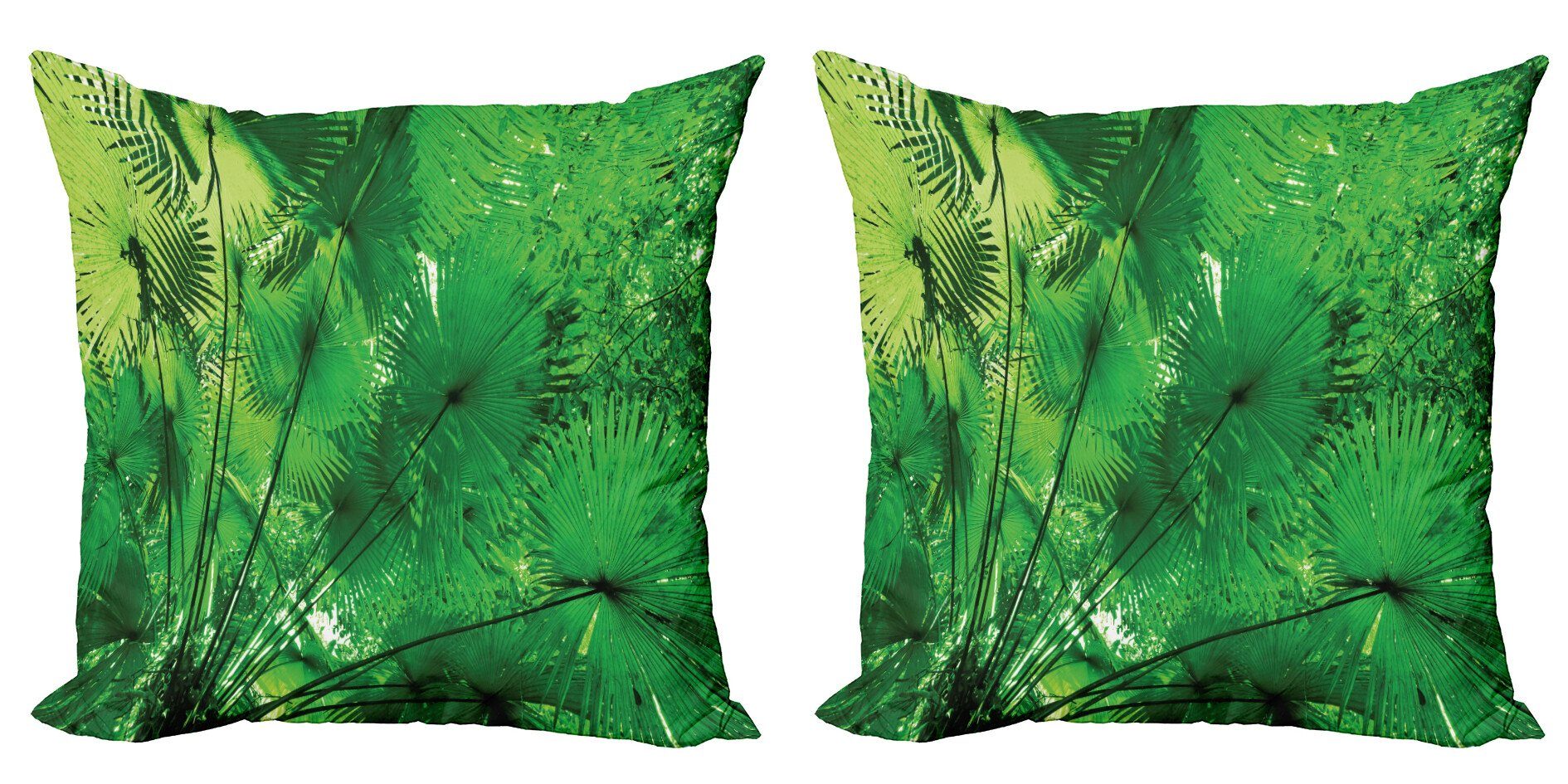 Kissenbezüge Modern Accent Doppelseitiger Digitaldruck, Abakuhaus (2 Stück), Tropisch Exotische Dschungel Plants