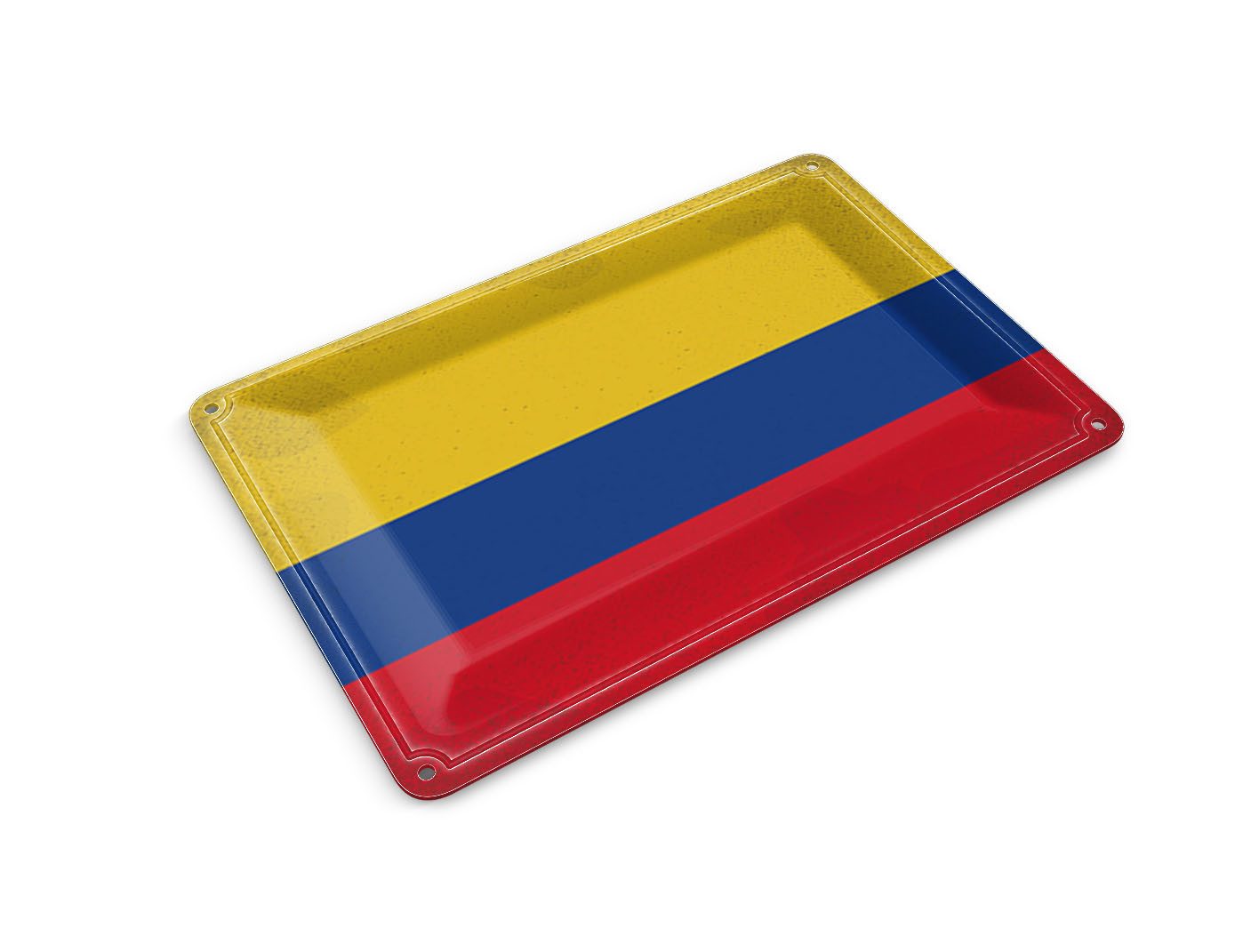 Femer GmbH Postkarte Flagge Kolumbien 14x10 cm Flag Colombia Vintage, unfrankiert