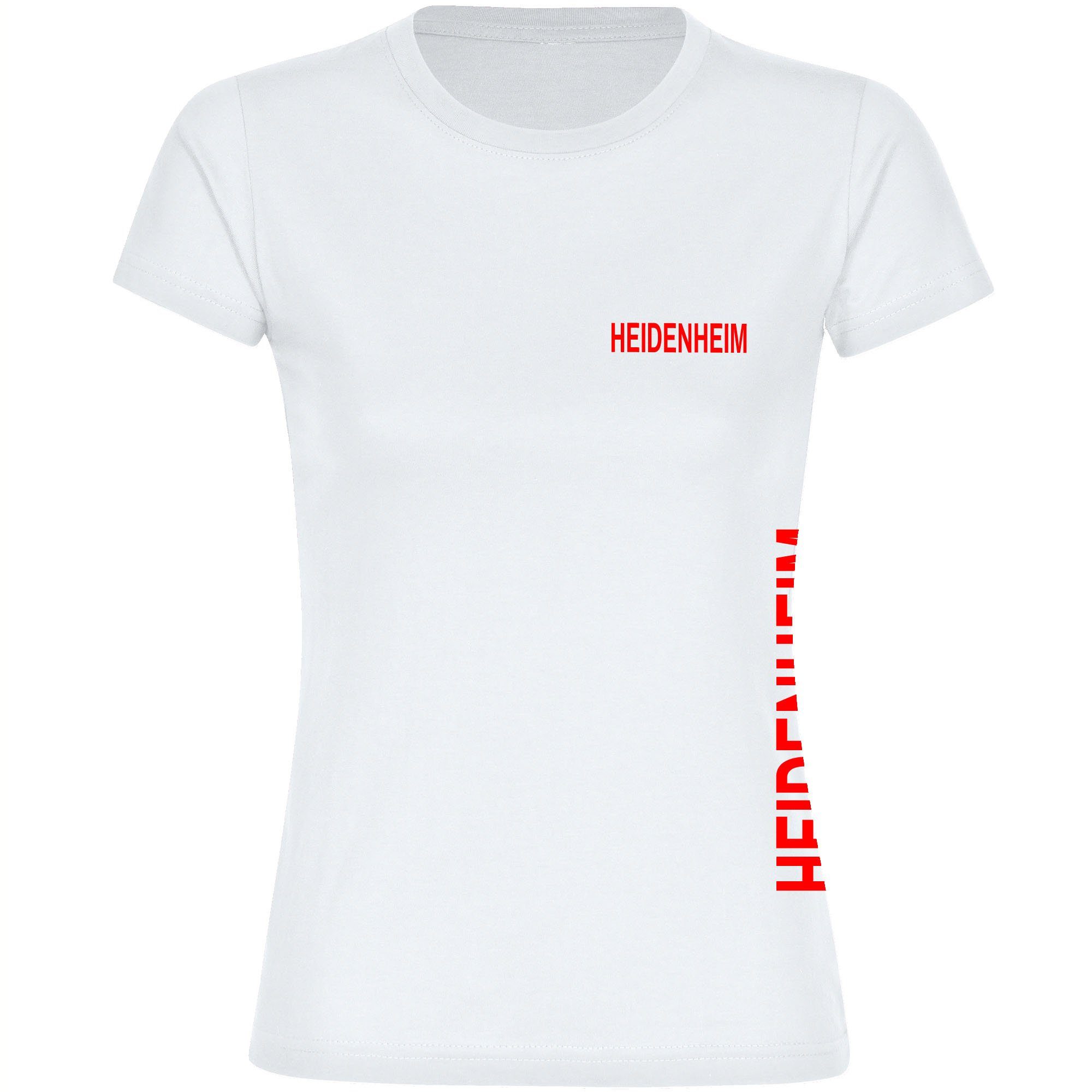 multifanshop T-Shirt Damen Heidenheim - Brust & Seite - Frauen