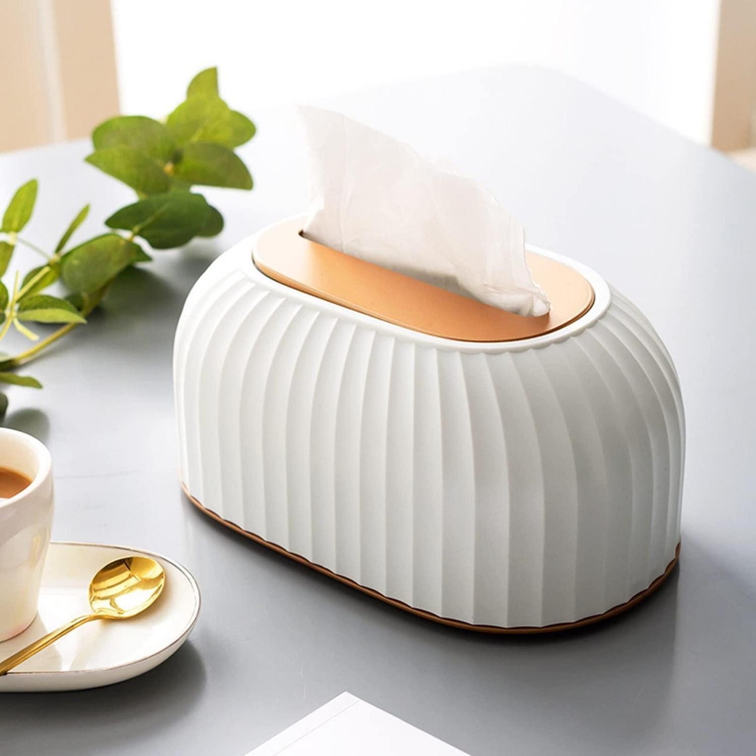 LuxusKollektion Papiertuchbox Kosmetiktücherbox Organizer Weiß