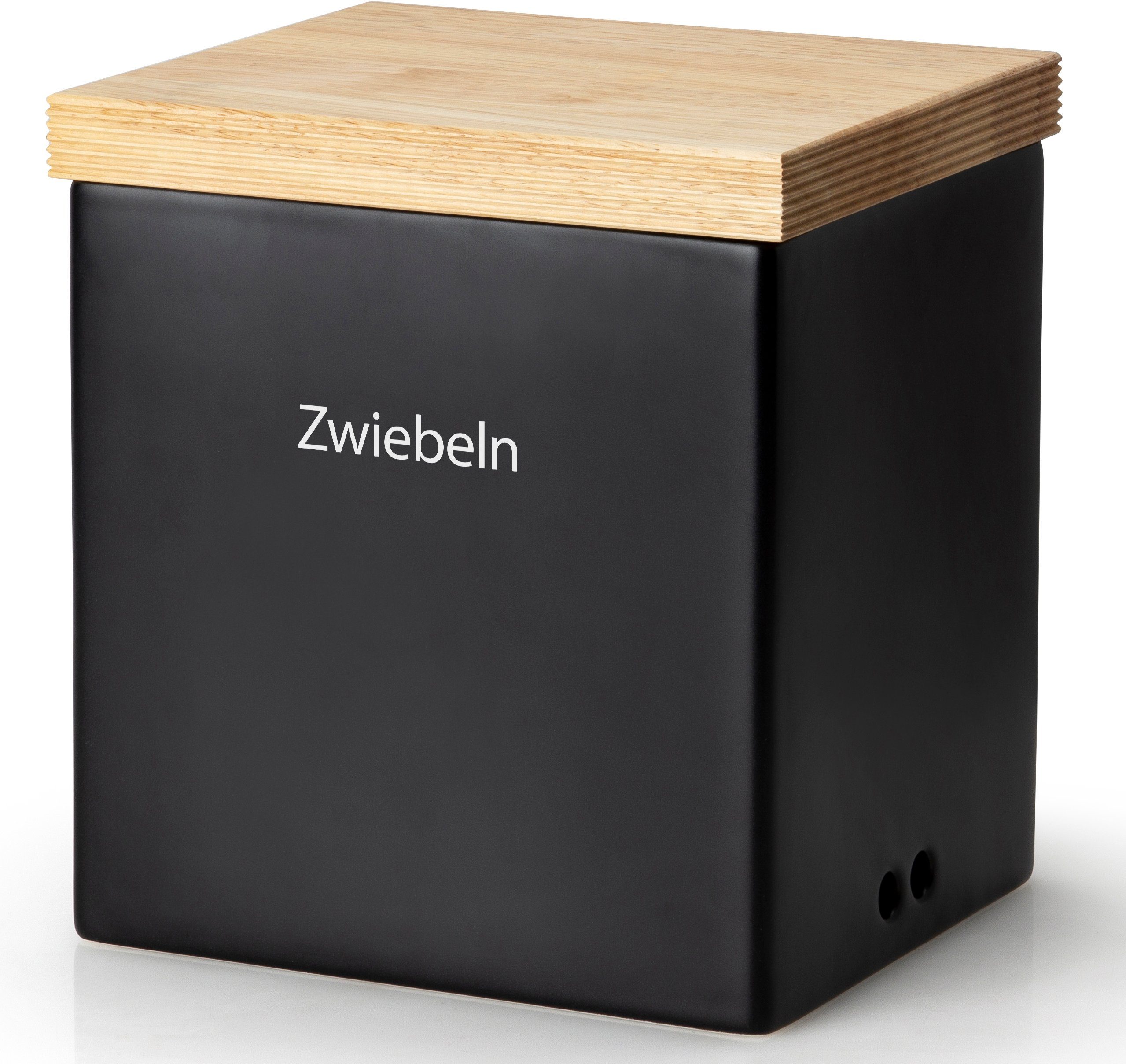 Continenta Vorratsdose, Aluminium, Keramik, Massivholz, (1-tlg), Zwiebeltopf