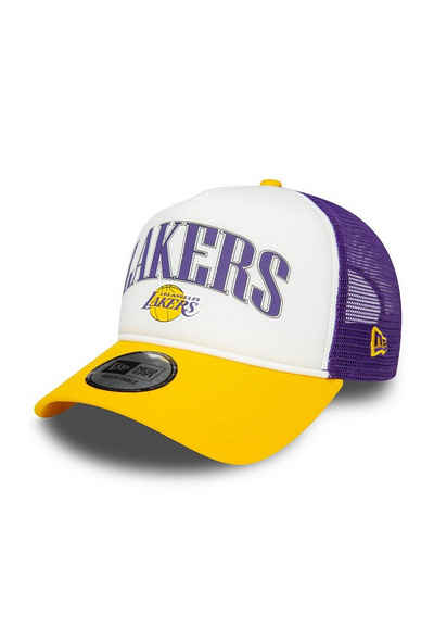 New Era Trucker Cap New Era NBA Retro Trucker Adjustable Cap LA LAKERS Weiß Lila Gelb