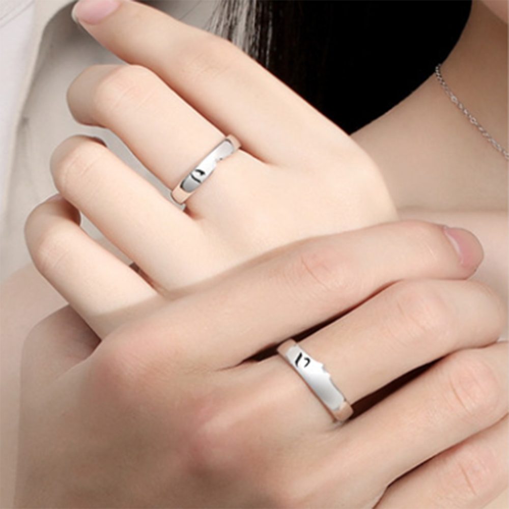 Haiaveng Fingerring s925 Silber Paar verstellbarer Patchwork-Ring, und Frauen,2 Männer Stück, Ringe Ringe, Ringe