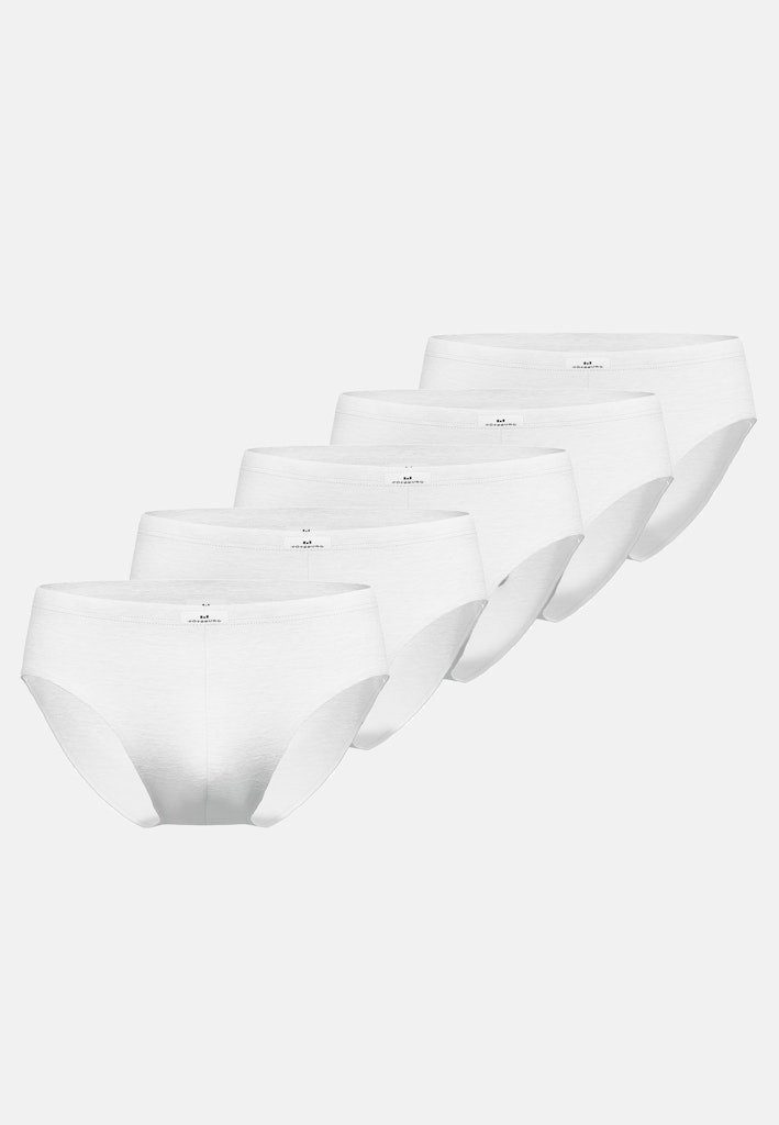 Slip GÖTZBURG Herren Sport-Slip weiß uni 5er Pack