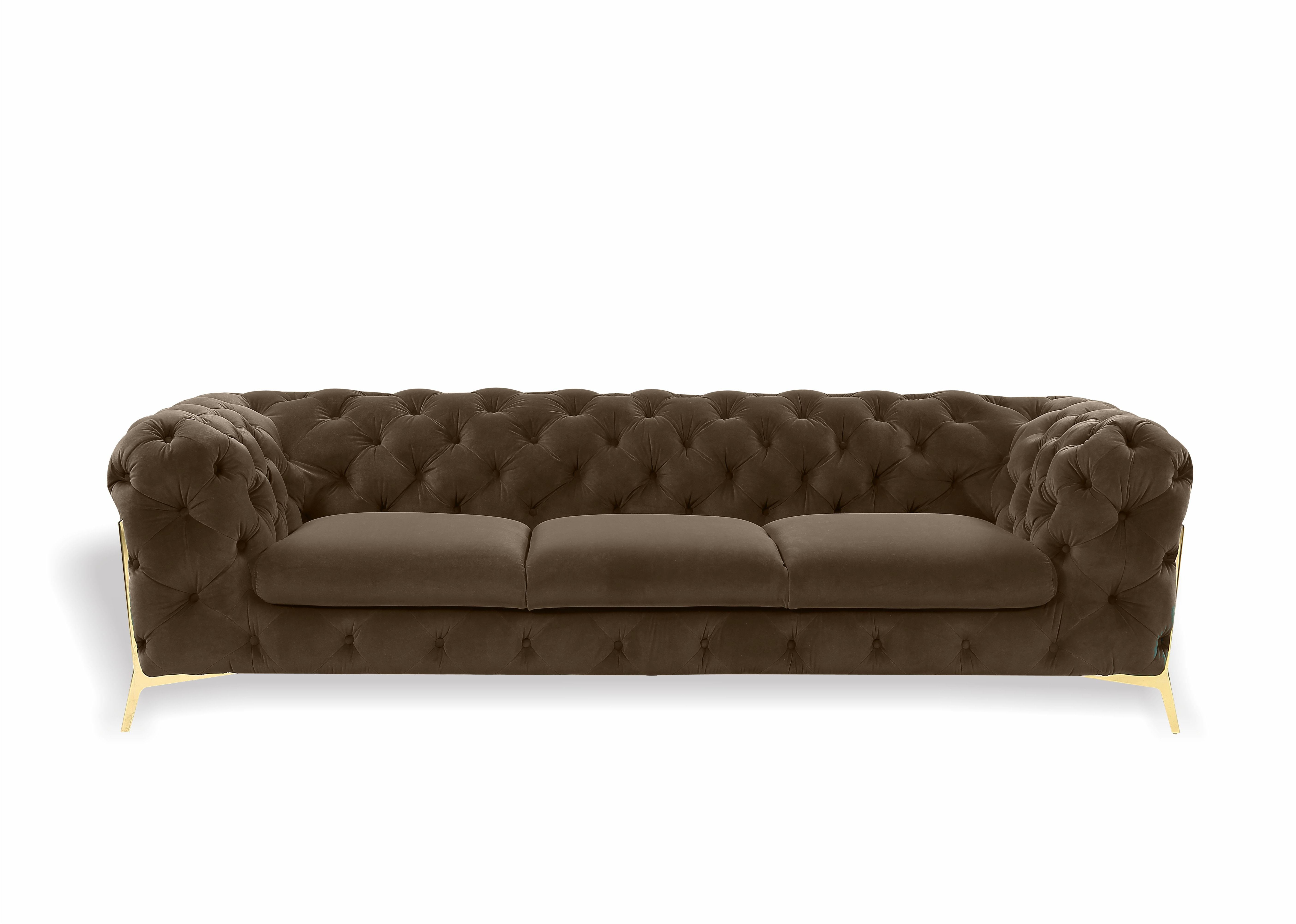 Xlmoebel 3-Sitzer Chesterfield Sofa aus Samt für Wohnzimmer, Polstertextil, 1 Teile, Made in Europa
