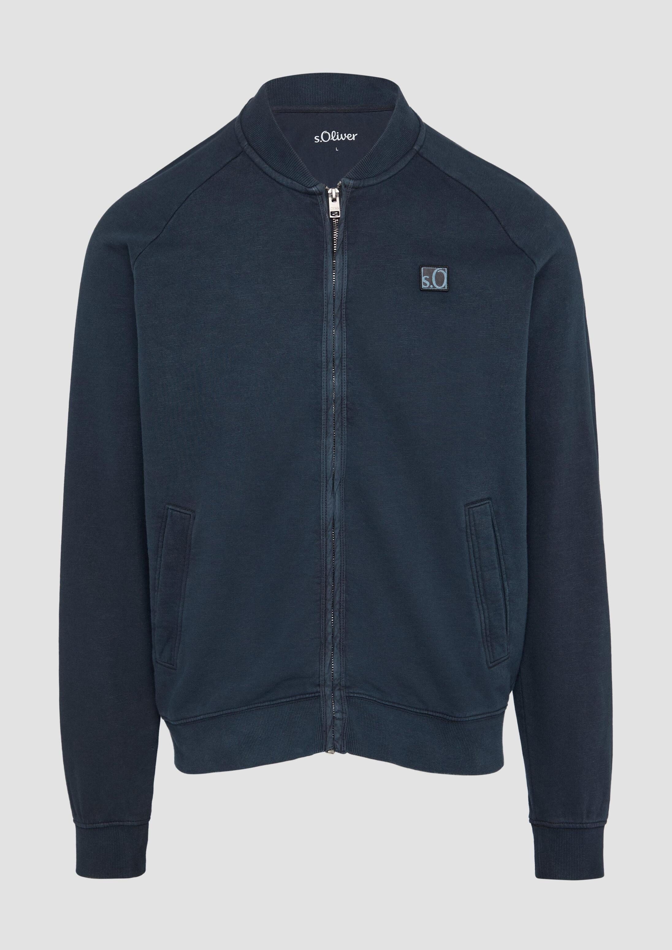 s.Oliver Sweatjacke Sweatshirt Jacke Jacke mit Garment Dye und Raglanärmeln
