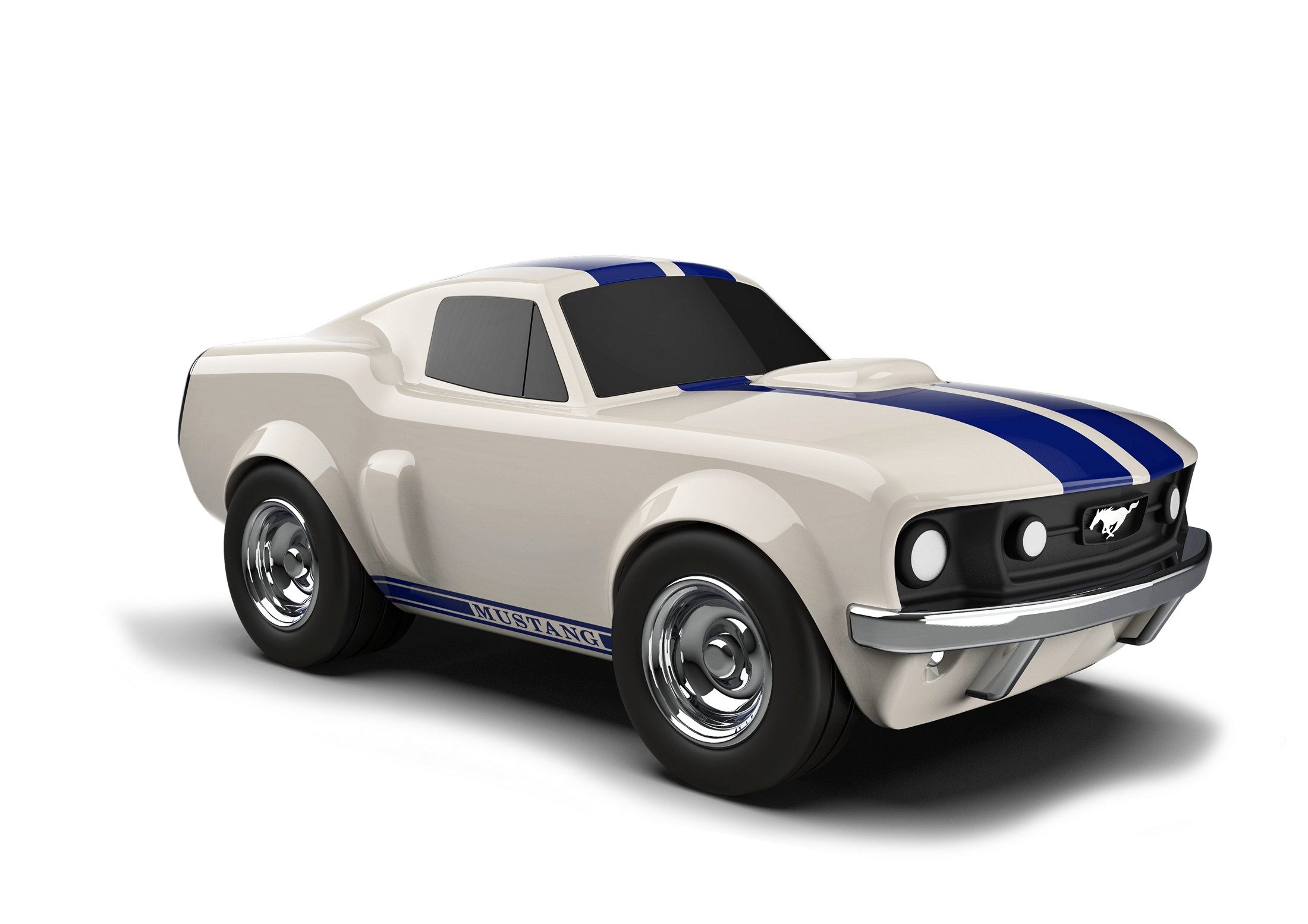 Baghera Modellauto Baghera Modellauto Rennwagen Ford Mustang weiß 19x9,5x7,5cm - ab 3 J, (1-tlg., Offizielles Lizenzprodukt)