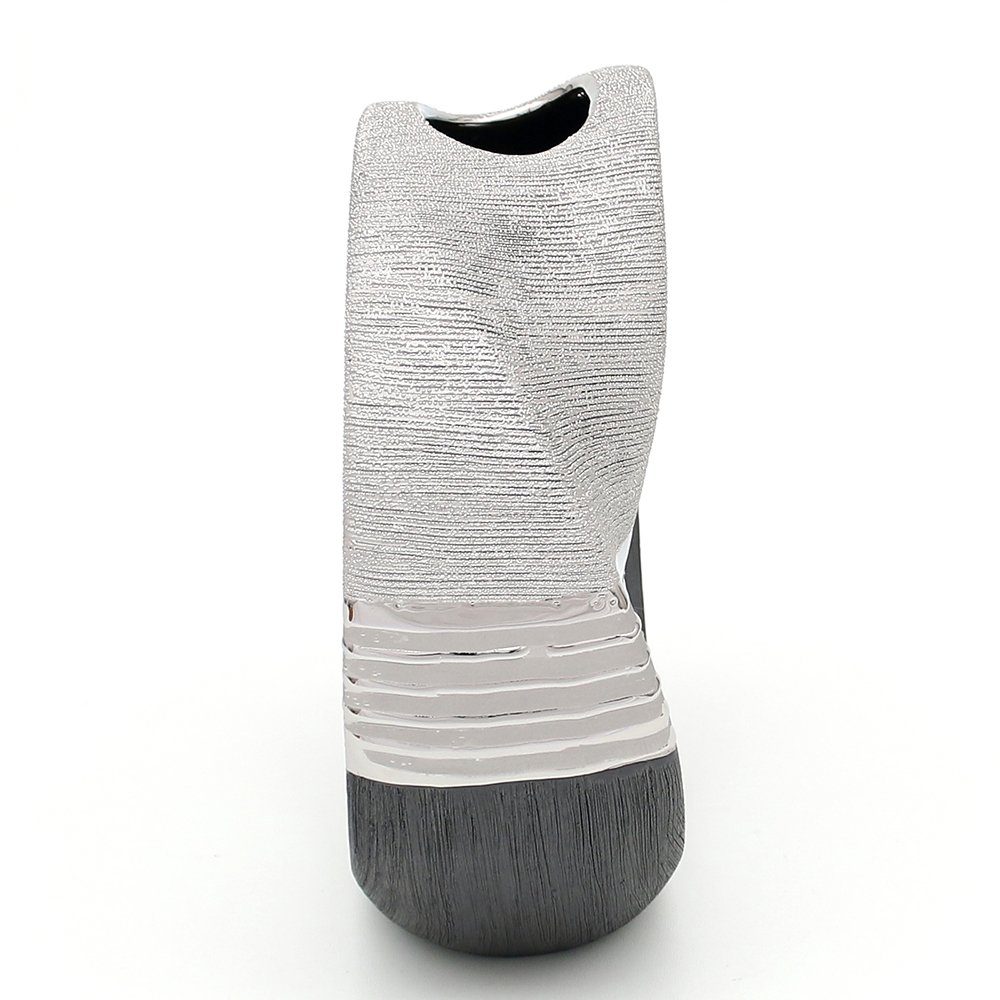 Dekohelden24 Dekovase Edle moderne Deko Designer Keramik Vase rund geschwungen mit Loch in (1 Vase, 1 St)