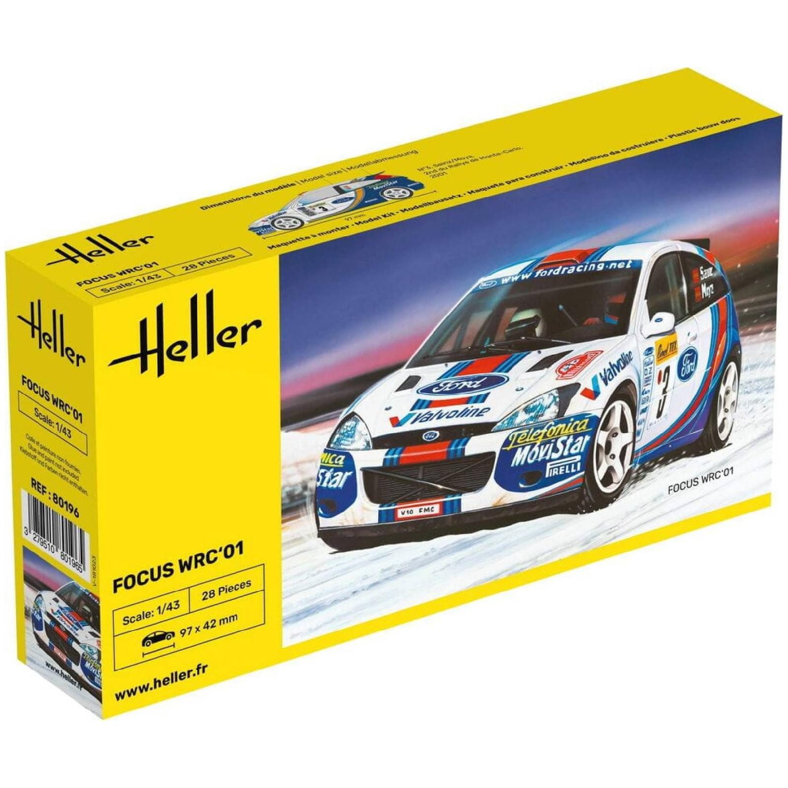 Heller Modellbausatz Focus WRC'01 / 1:43, Maßstab 1:43