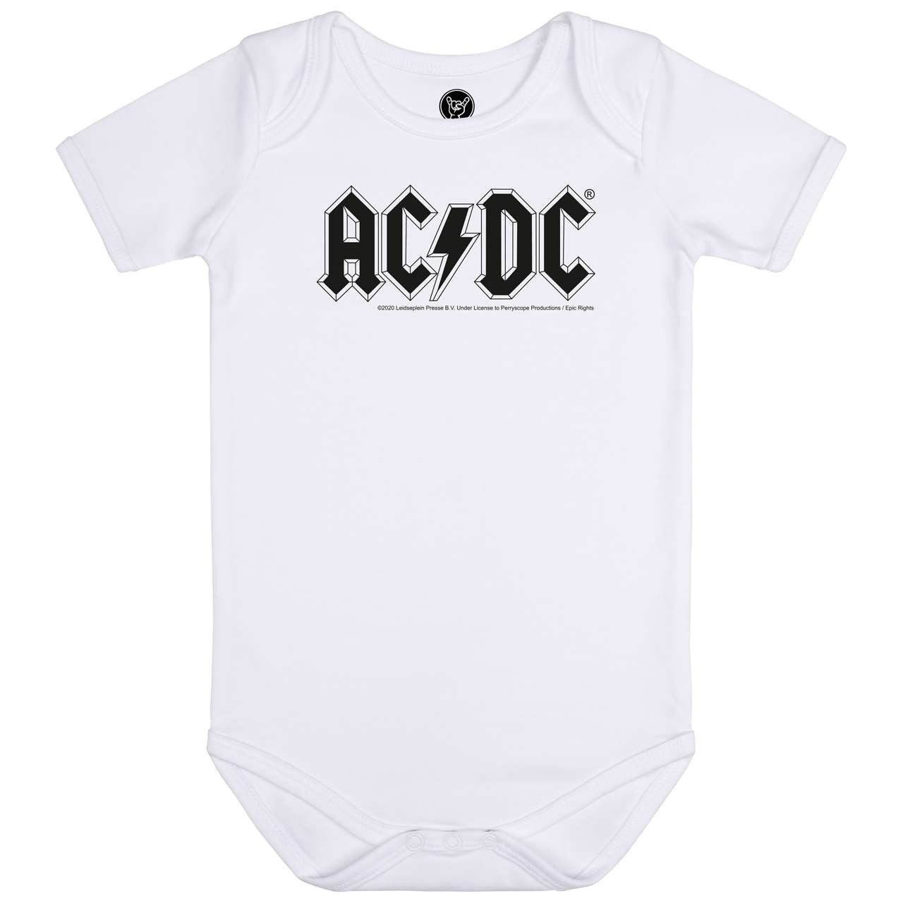 Kurzarmbody mit AC/DC (Logo) Druck für Babys