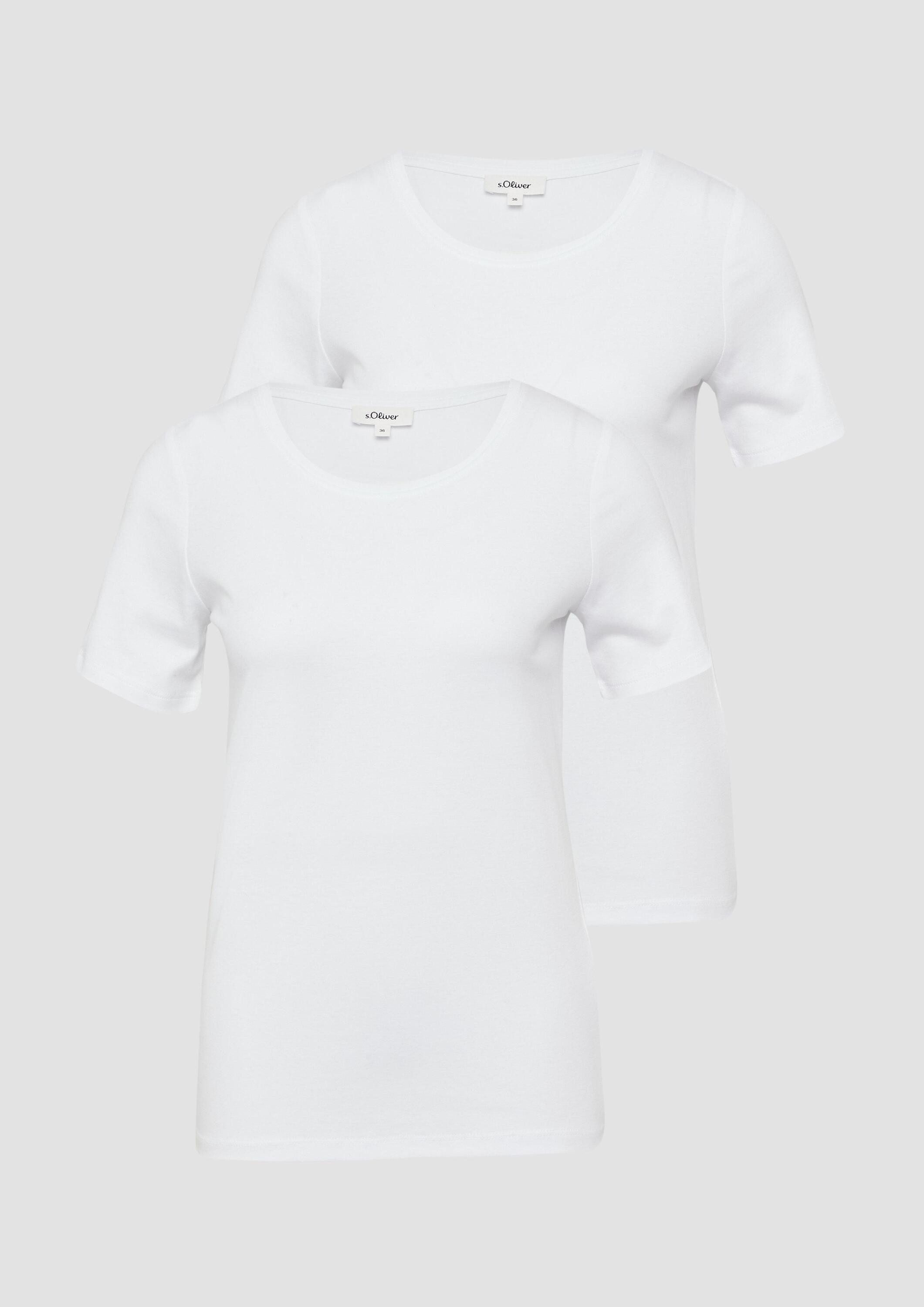 s.Oliver Kurzarmshirt T-Shirt T-Shirt aus Interlockjersey im 2er-Pack