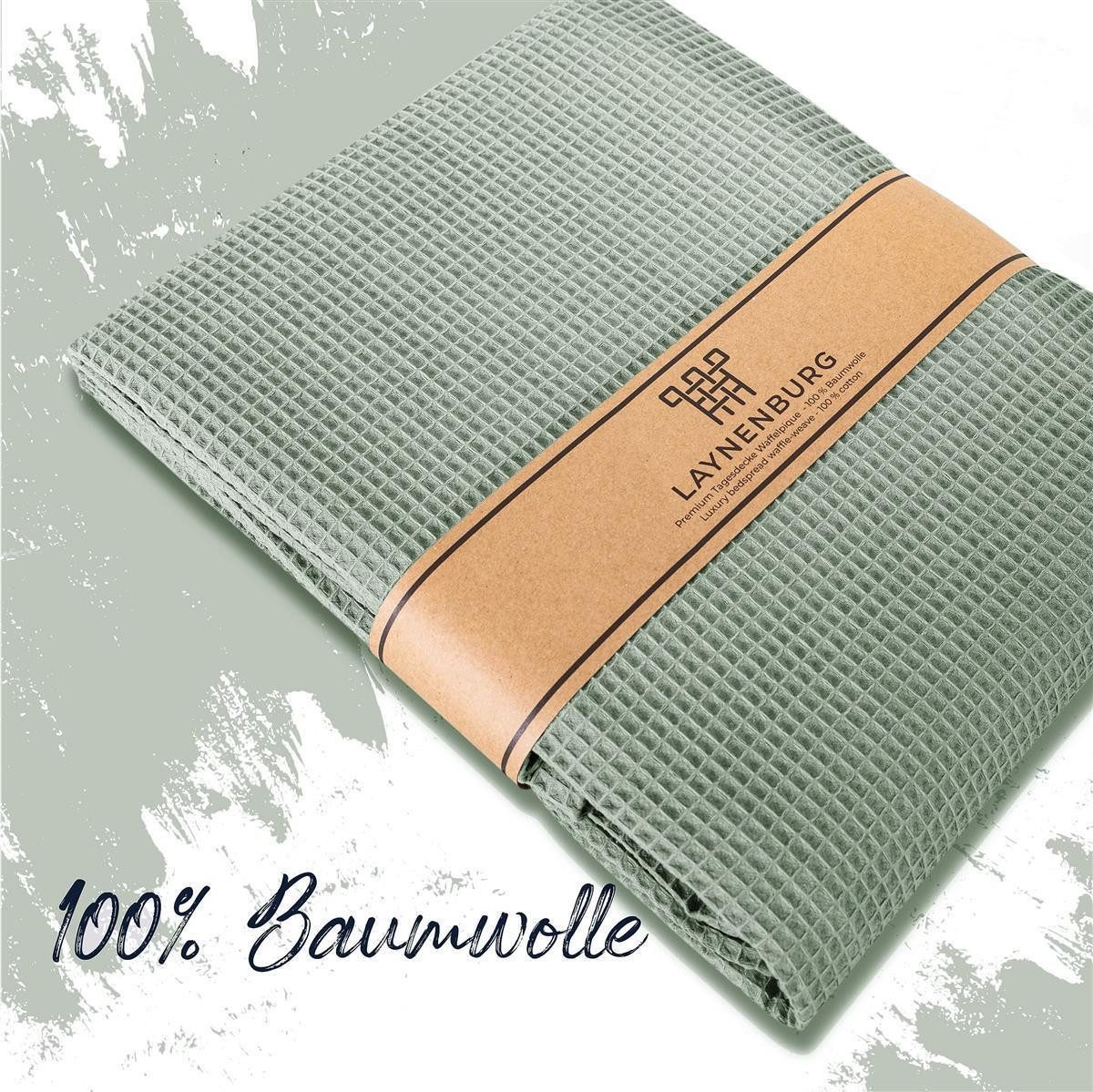 Laynenburg Tagesdecke LAYNENBURG Tagesdecke Waffelpique Baumwolle 150x200–2 günstig online kaufen