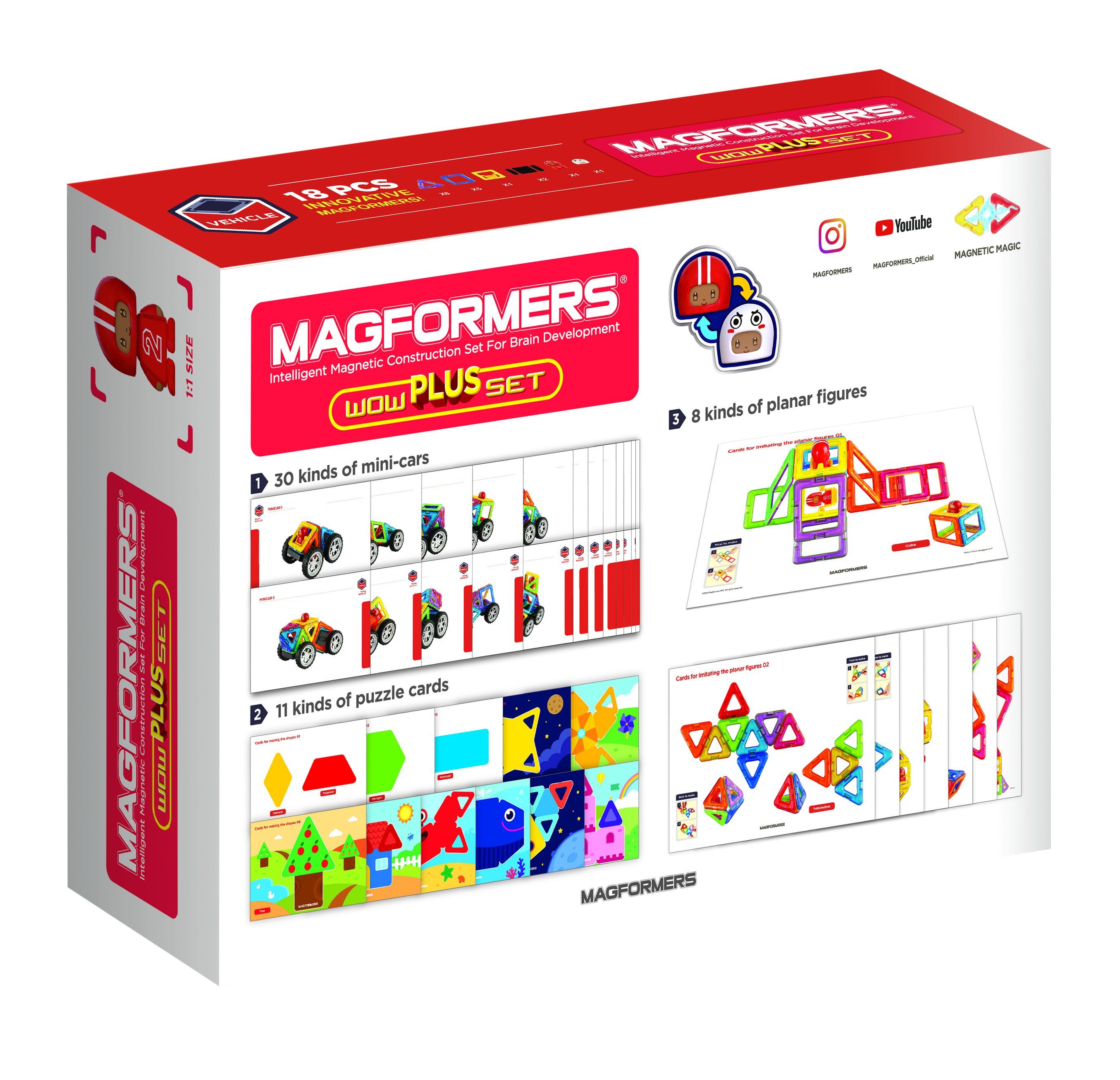MAGFORMERS 278-95 - Magformers Wow Plus Set Magnetspielbausteine, (18 St)