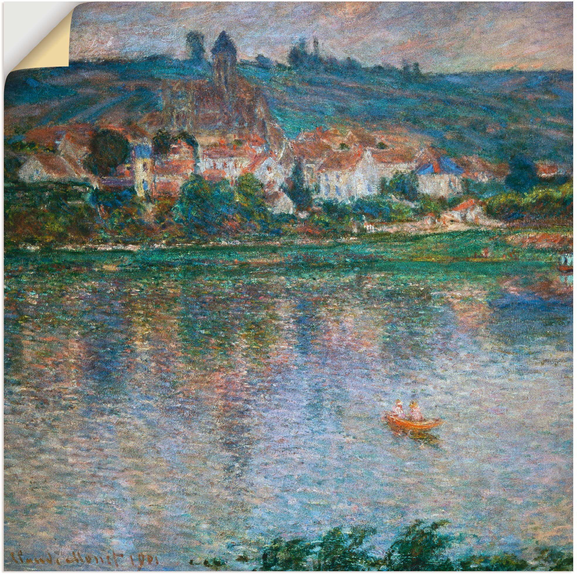 Artland Wandbild Blick über den Fluss auf Vetheuil. 1901, Gewässer (1 St), als Alubild, Leinwandbild, Wandaufkleber oder Poster in versch. Größen