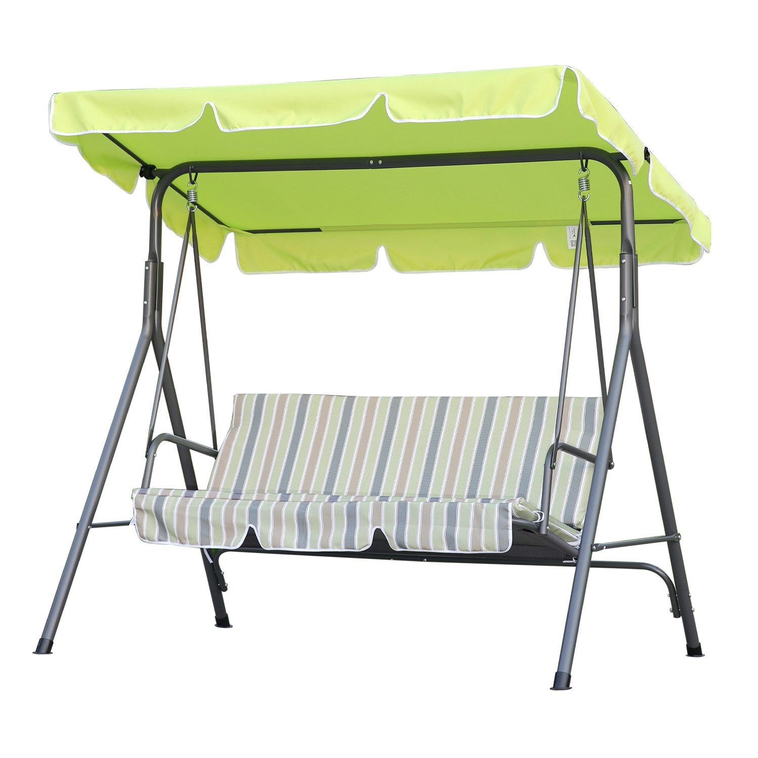 Angel Living Hollywoodschaukel 3-Sitzer Hollywoodschaukel Gartenschaukel mit neigbarem Sonnendach, 3-Sitzer, Aluminium Schaukelbank mit wetterfesten Polstern