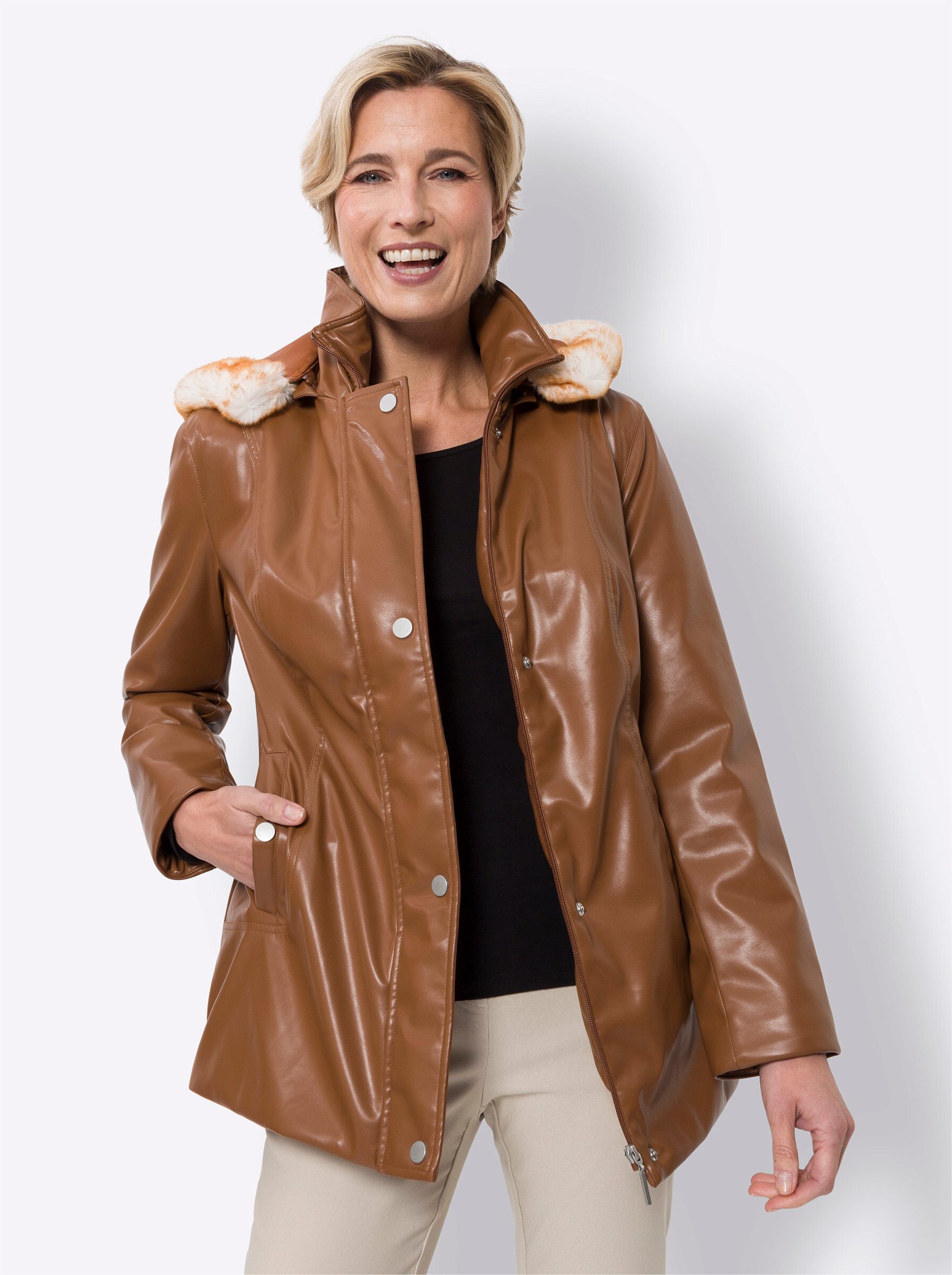 Sieh an! Allwetterjacke Lederimitatjacke . günstig online kaufen