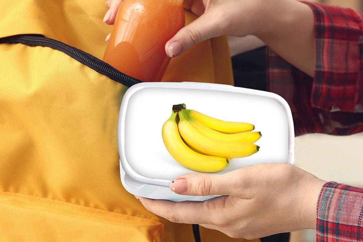 und (2-tlg), Mädchen Brotbox Kunststoff, Gelb - Lunchbox und Erwachsene, - Kinder Banane Brotdose, für MuchoWow für Obst, Jungs weiß