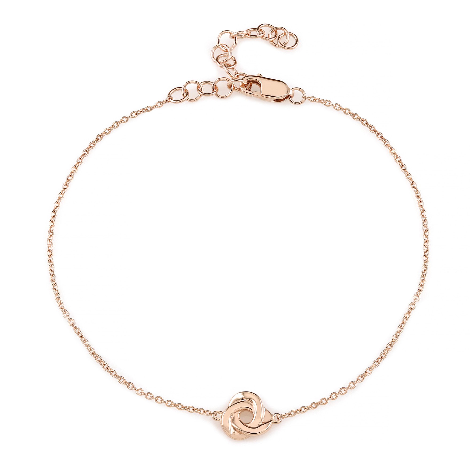 Silberarmband 925 Sterling Silber Armband Damen rosévergoldet, verstellbar 19-23 cm