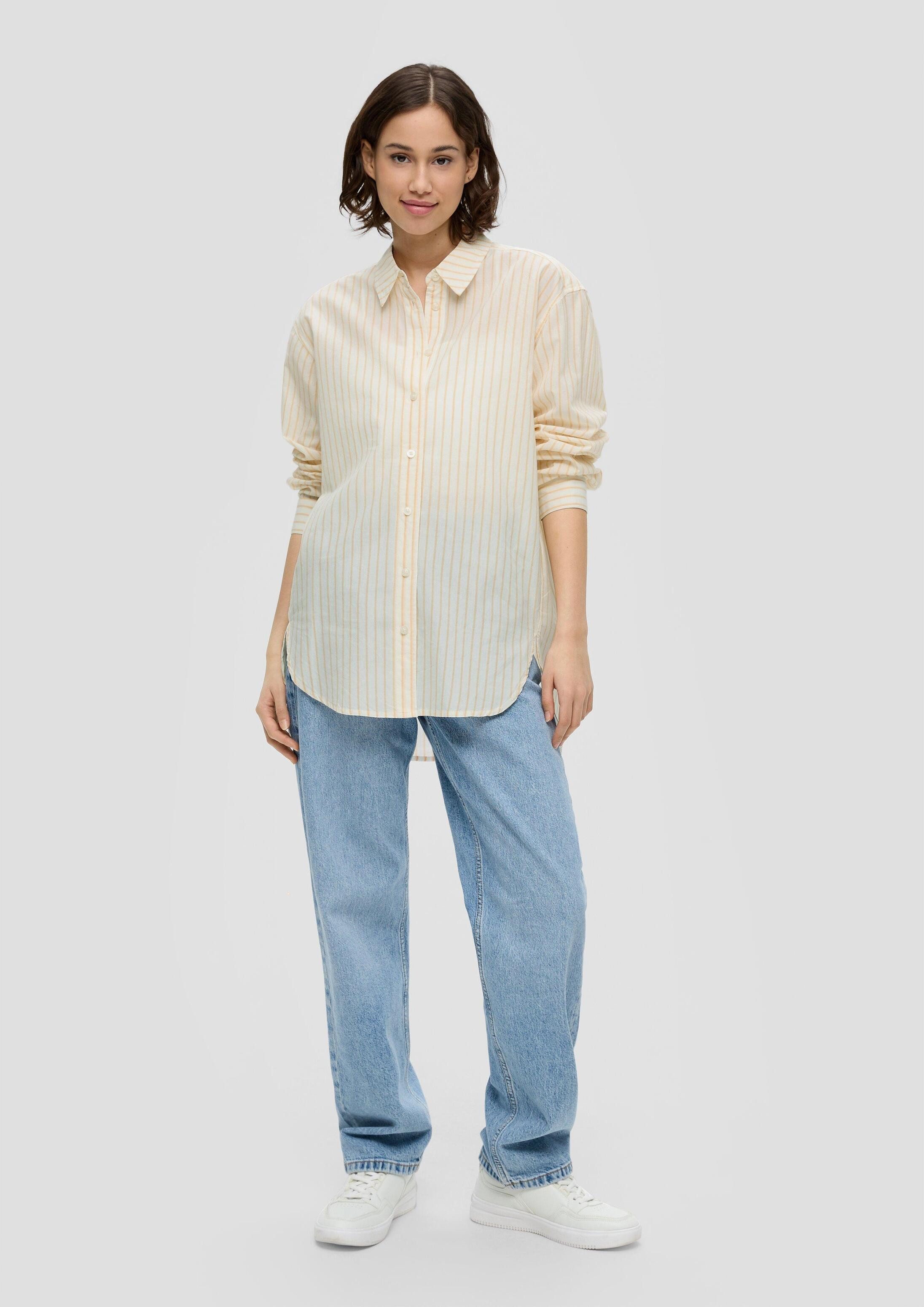 QS Langarmbluse Bluse Longbluse mit Streifen