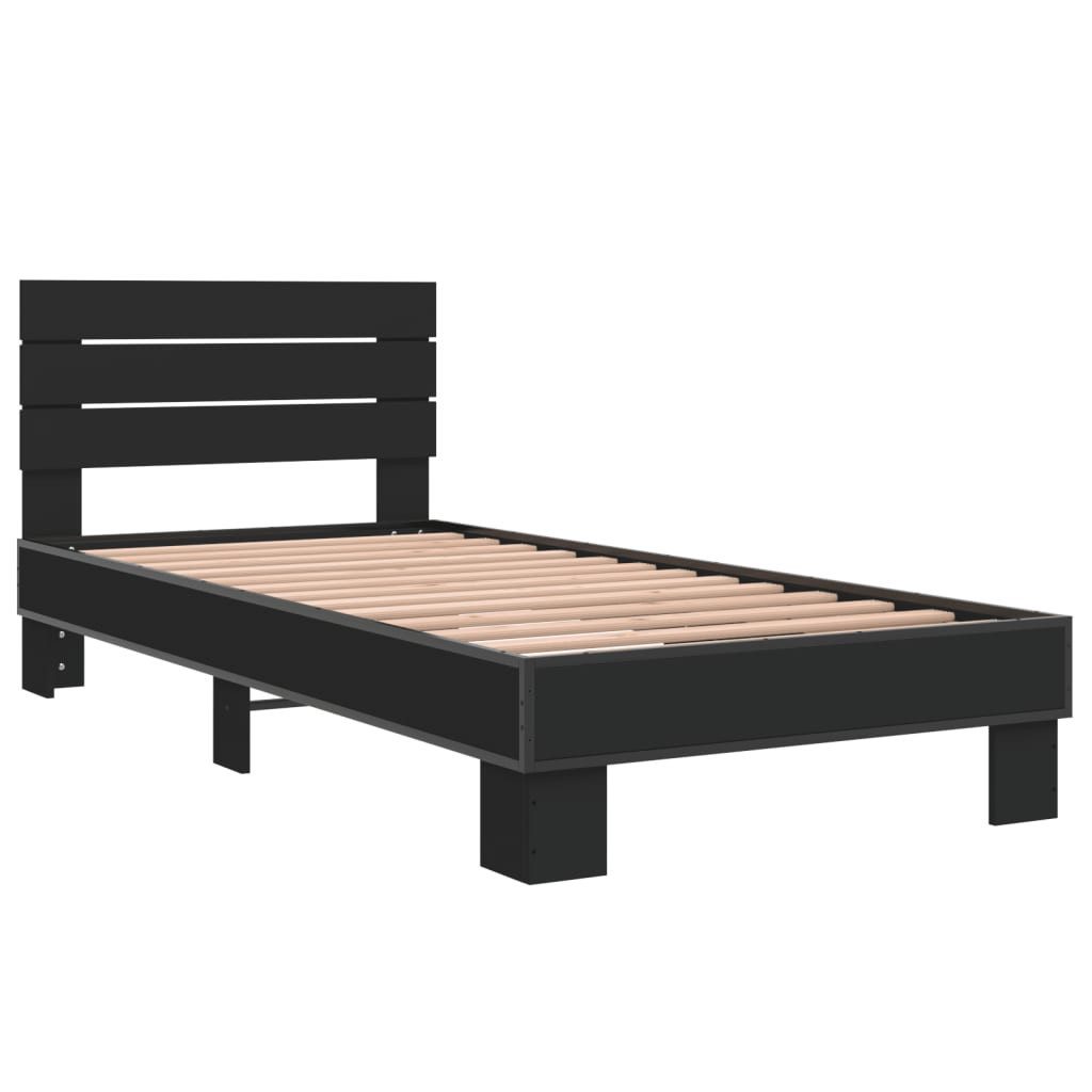 vidaXL Bett Bettgestell Schwarz 100x200 cm günstig online kaufen