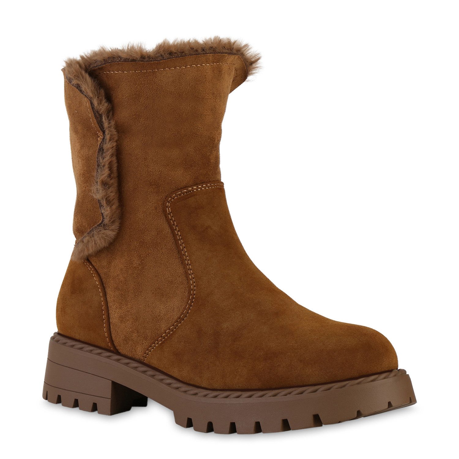 VAN HILL 841338 Stiefelette Damen Gefütterte Klassische Stiefeletten Kunstf günstig online kaufen