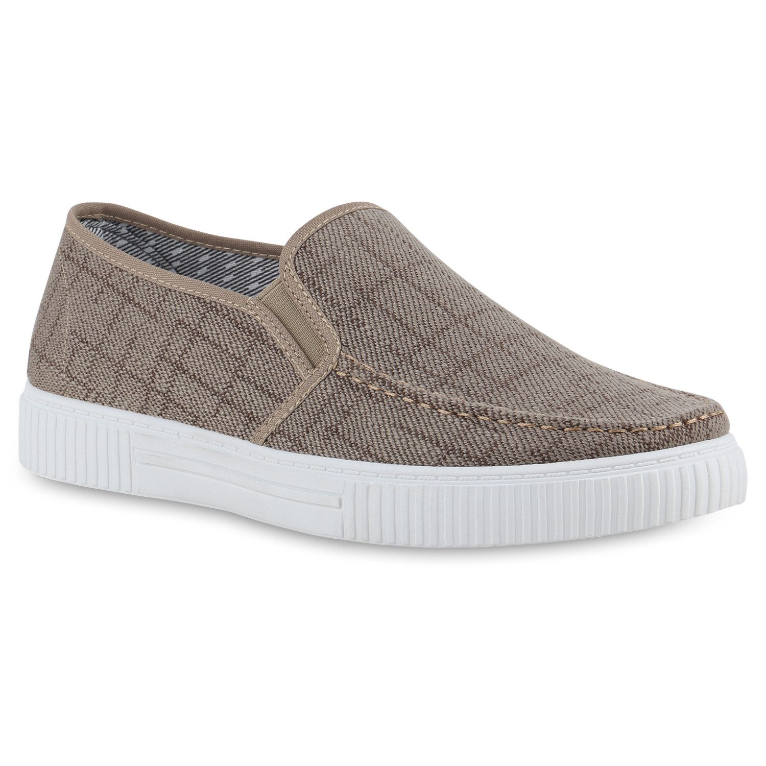 VAN HILL 21725145 EM HD-45(HERREN) Herren Slippers Khaki 45 Slipper Herren Slip Ons Slippers Bequeme Basic Stoff Freizeit
