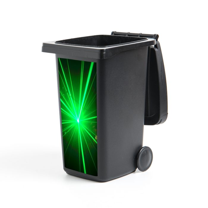 MuchoWow Wandsticker Grünes Glühen eines Laserlichts (1 St) Mülleimer-aufkleber Mülltonne Sticker Container Abfalbehälter
