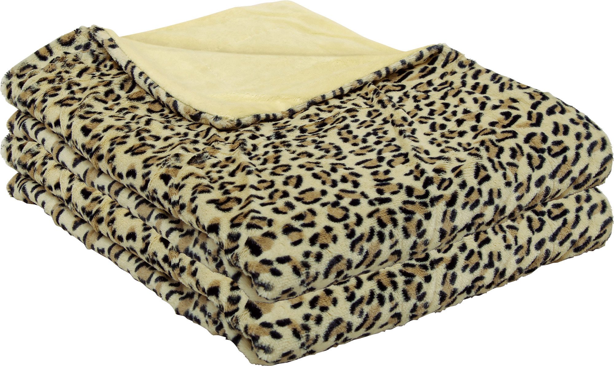 Wohndecke Wohndecke 2er-Pack, Microfaser Tiermotive: Leo