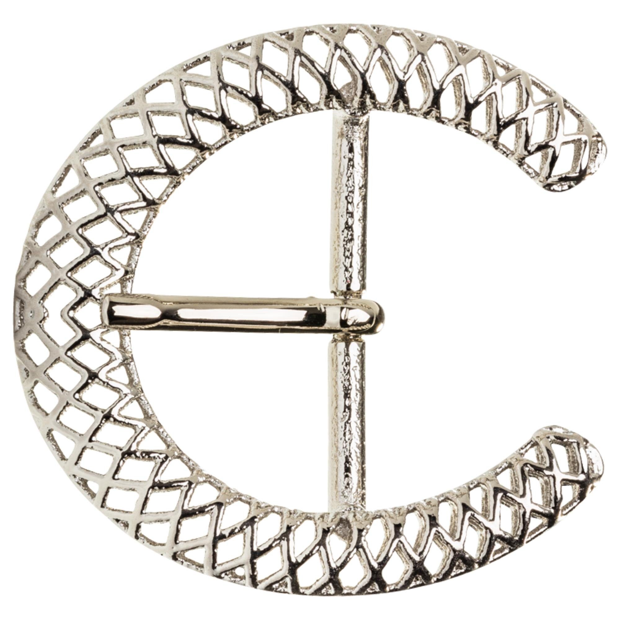 Gürtelschnalle 40mm Messing Silber - Buckle Couronne - 335407500020