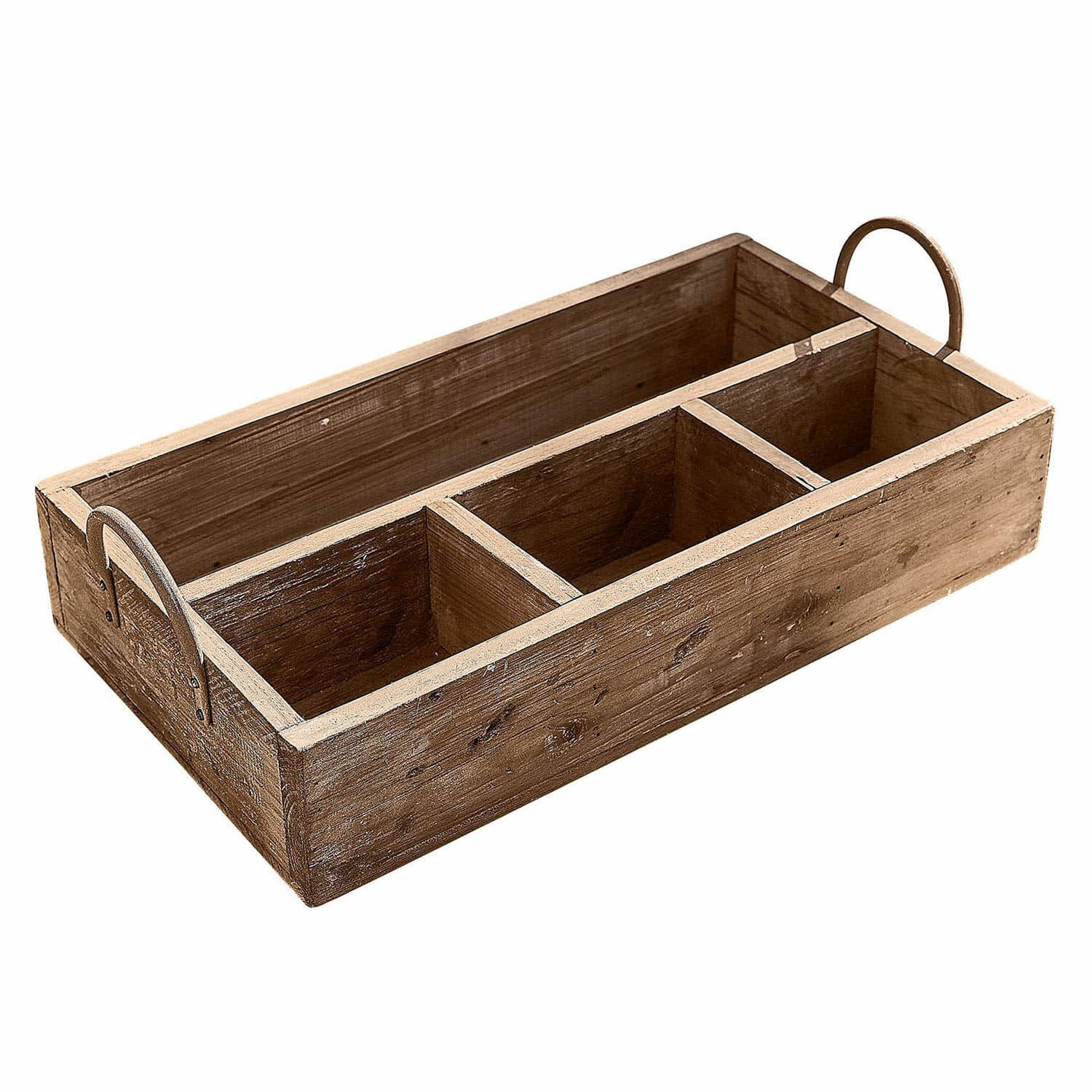 Mirabeau Tablett Tablett Jixel braun, Wiederaufbereitetes Tannenholz, Griffe: Eisen
