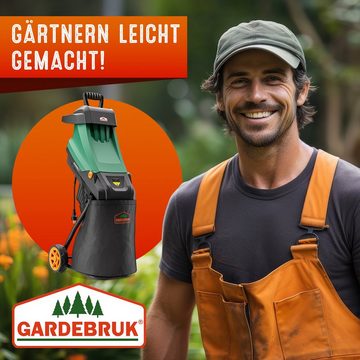 Gardebruk Messerhäcksler, 2400W elektrisch max 4,5cm Aststärke 1x 50L Beutel Gartenhäcksler