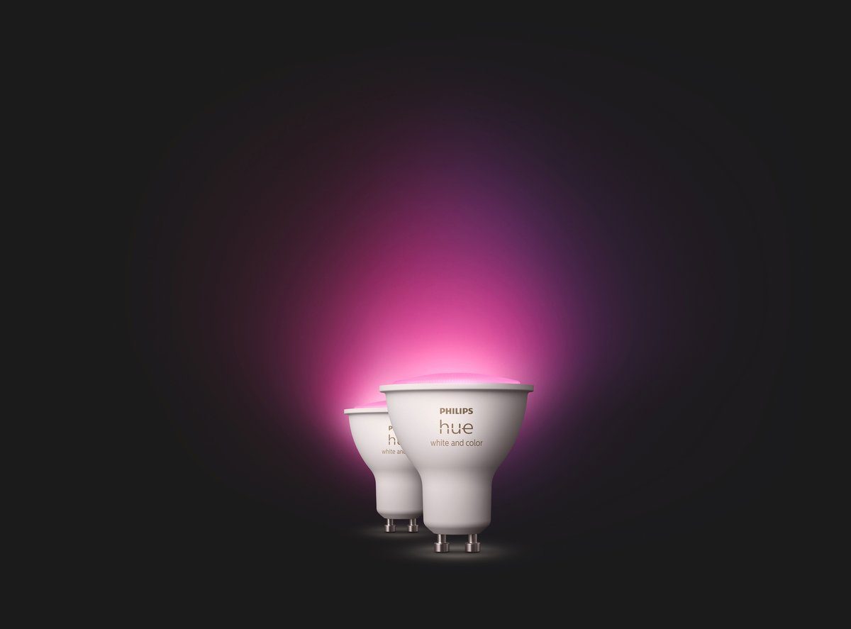 Philips Hue LED-Leuchtmittel Smarte Farbig Warmweiß Farbwechsler, LED Leuchtmittel Weiß GU10, & GU10