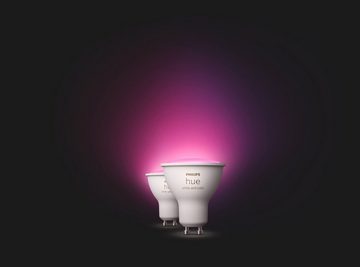 Philips Hue LED-Leuchtmittel Smarte Weiß & Farbig LED Leuchtmittel GU10, GU10, Farbwechsler, Warmweiß