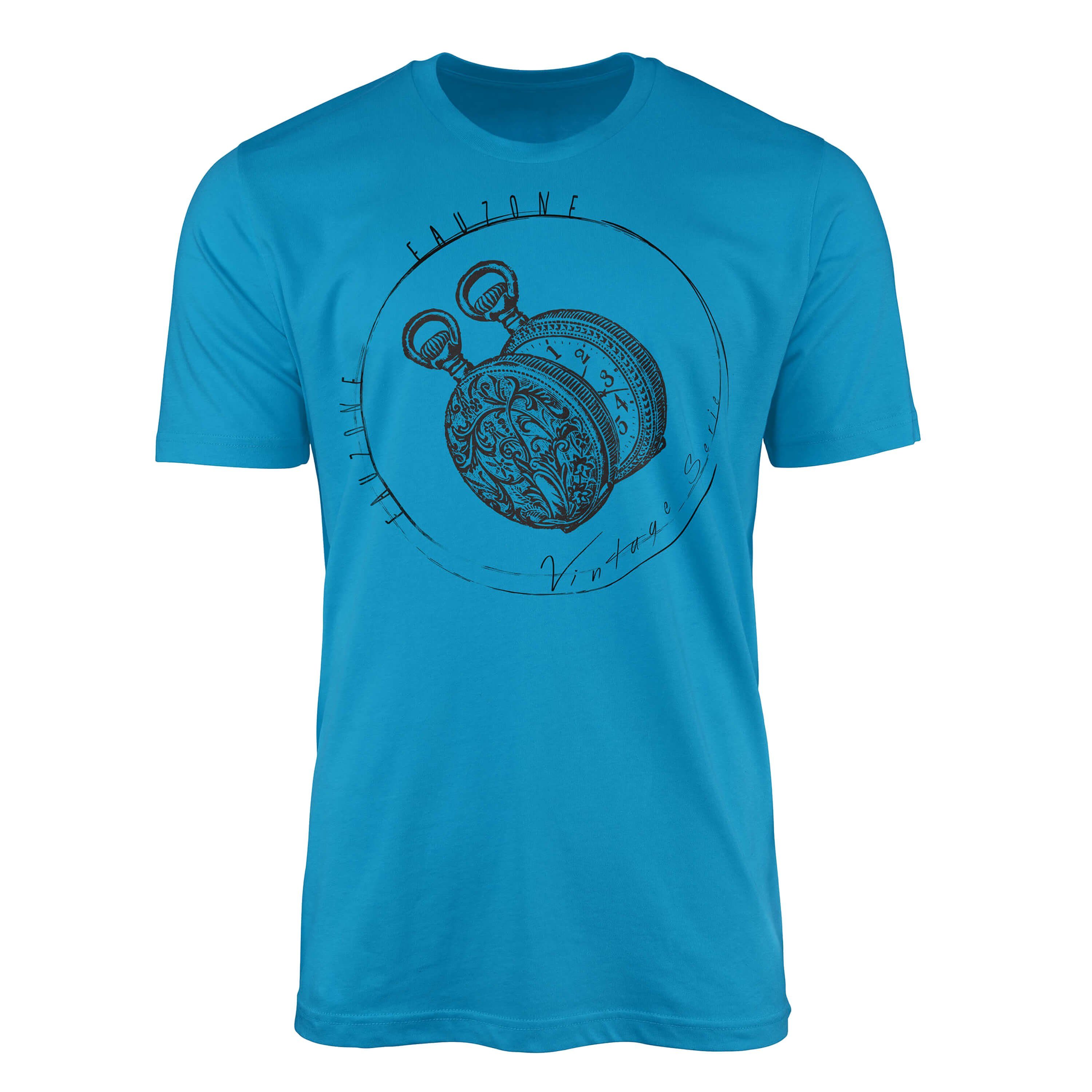 Sinus Art T-Shirt Vintage Herren T-Shirt Taschenuhr Atoll