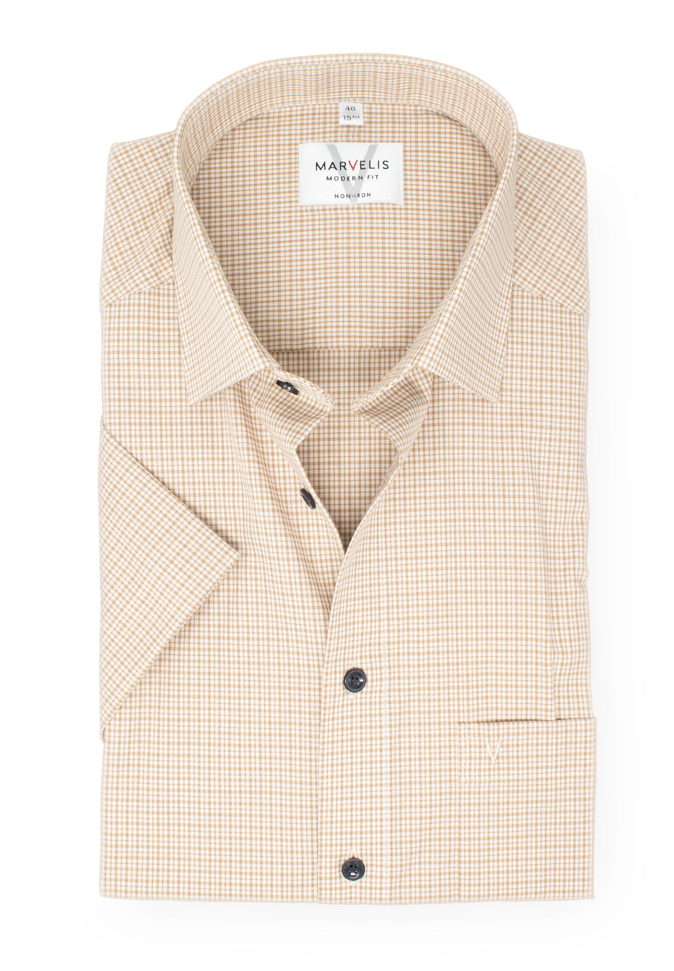 MARVELIS Kurzarmhemd Modern Fit normale, leicht günstig online kaufen